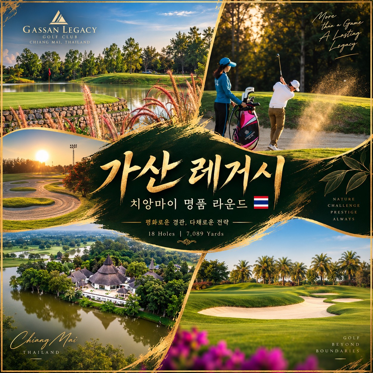 💥태국 치앙마이 가싼 골프 리조트 2색골프