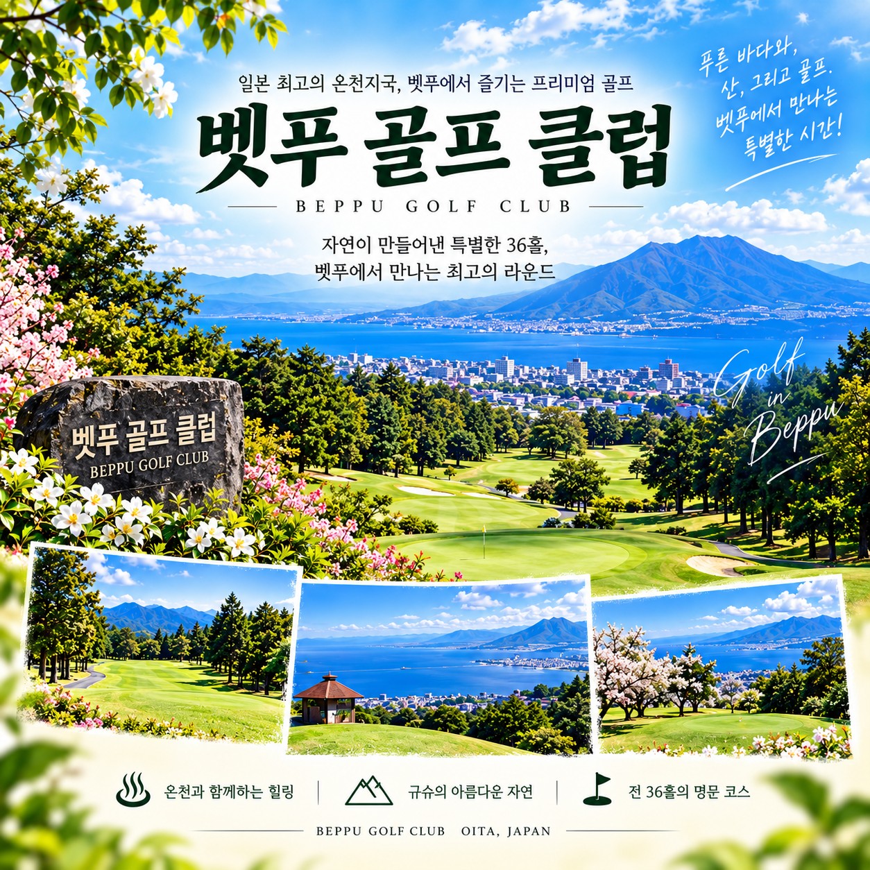 ⛳온천도시 벳푸 시티 호텔 3색 골프<3박4일>⛳