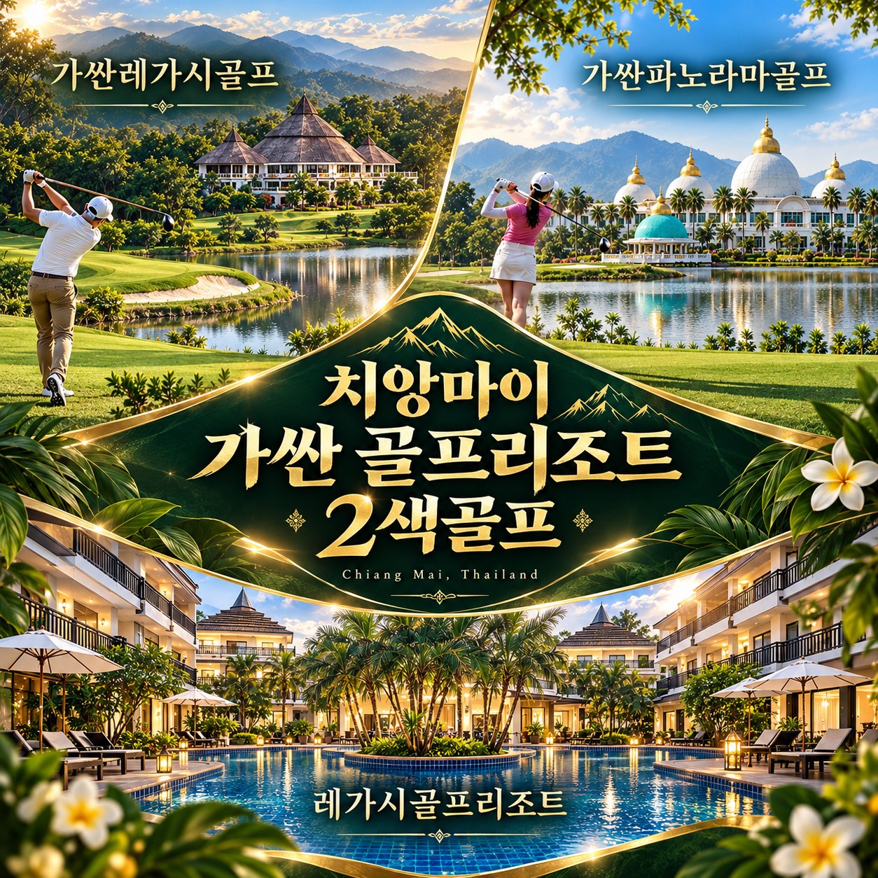 💥태국 치앙마이 가싼 골프 리조트 2색골프