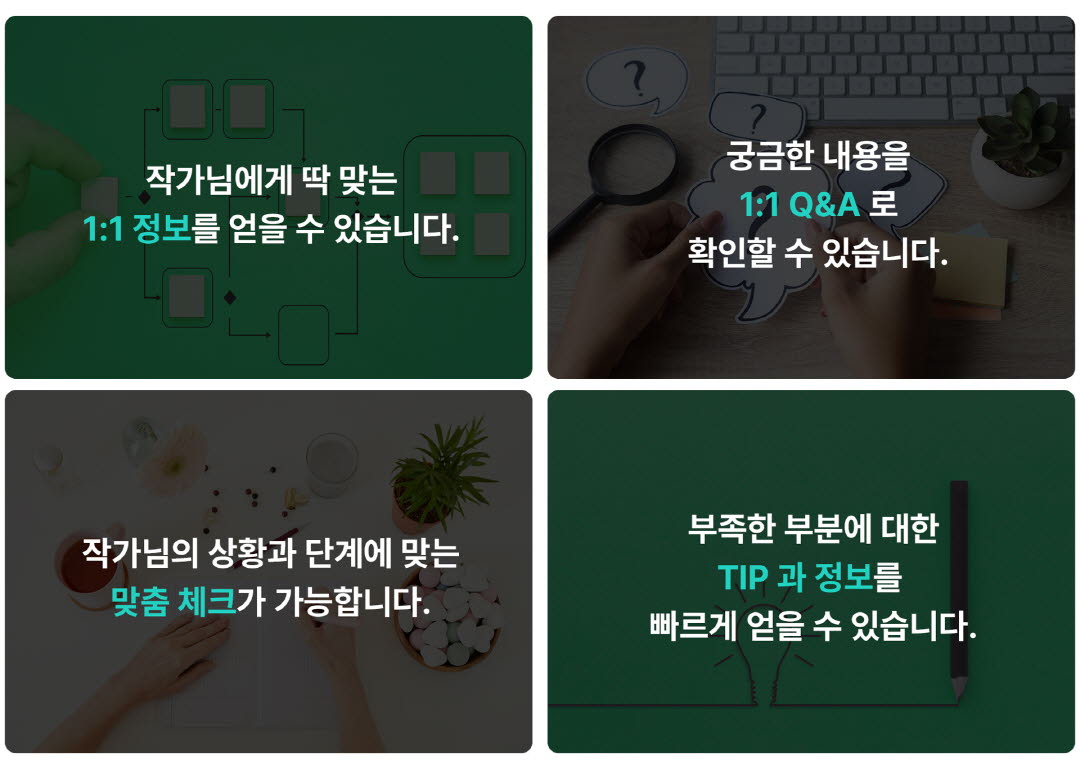 작가의 출판을 위한 1:1 맞춤 출판 코칭 프로그램 - 출판 기획 가이드, 출판 시장 이해, 출간 기획서 작성 등 코칭