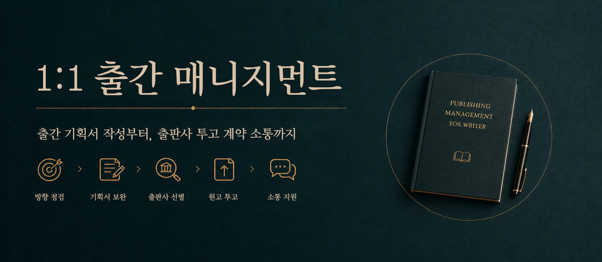 작가의 책 출간을 위한 프로그램, 원고의 강점 확인 부터 출간 기획서 작성, 출판사 리스트업, 출판사 원고 투고 및 출판사 계약 소통 지원까지, 작가의 출간 파트너 - 1:1 출간 매니지먼트