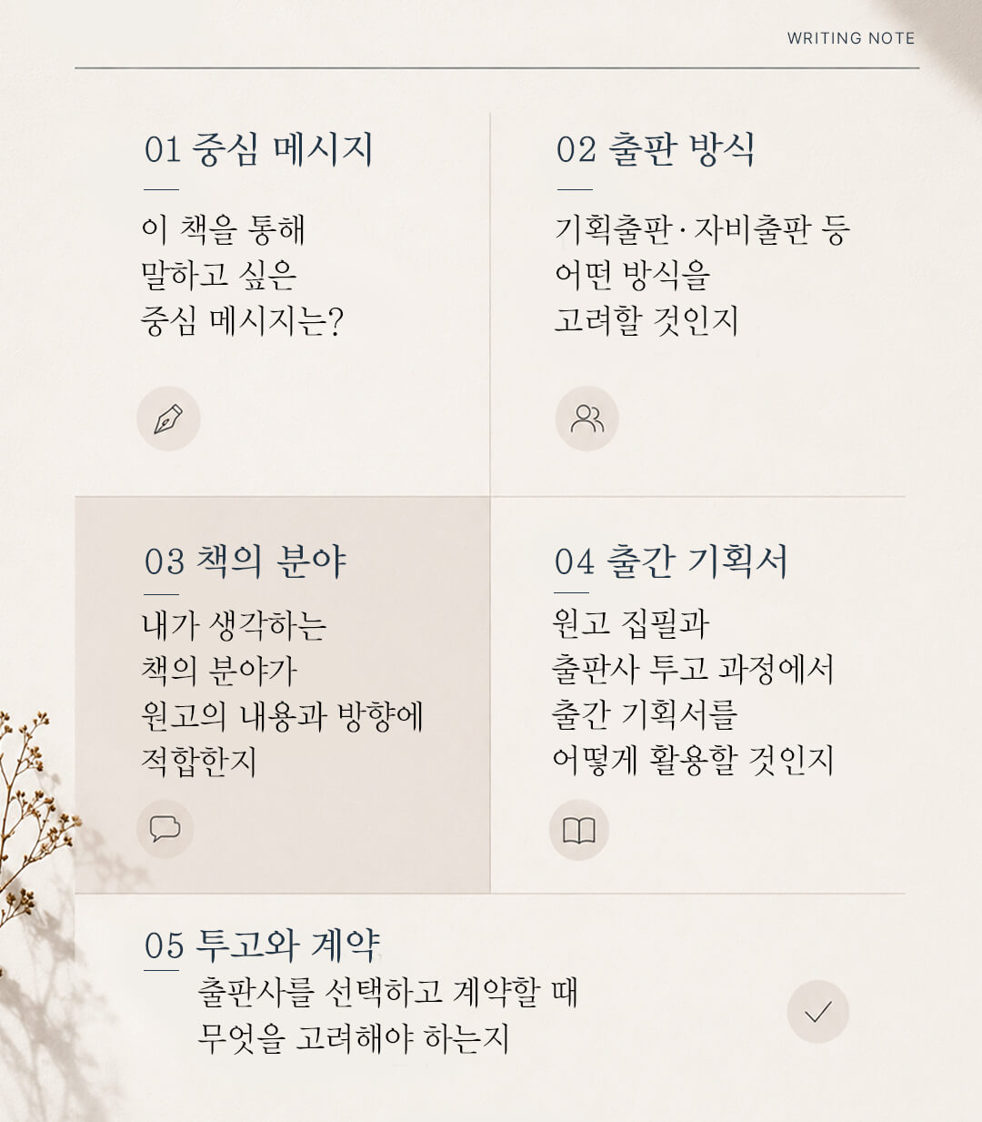 책 출판을 준비하는 작가가 고민해 볼 5가지