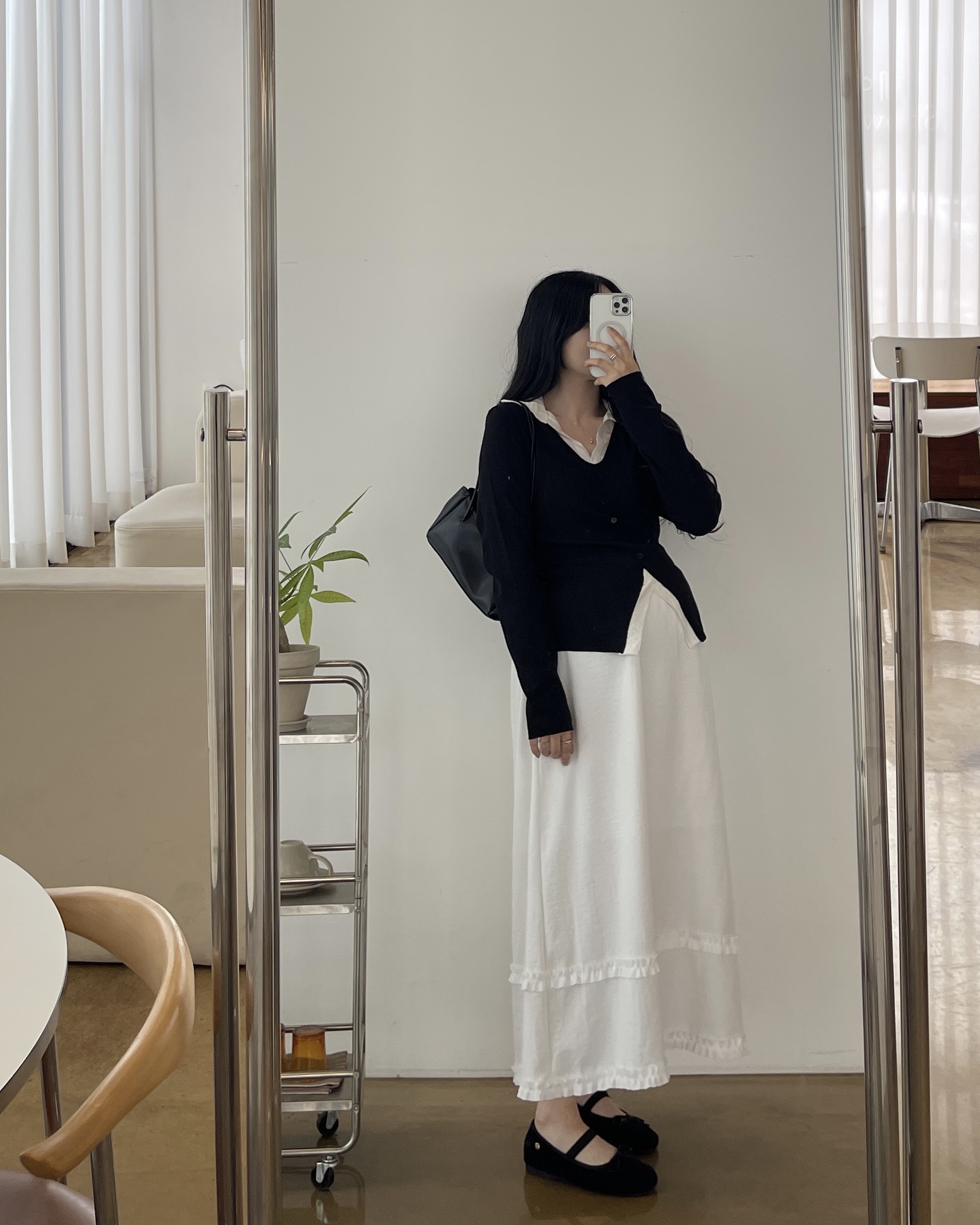 (2사이즈)포니 카라 골지T-3color