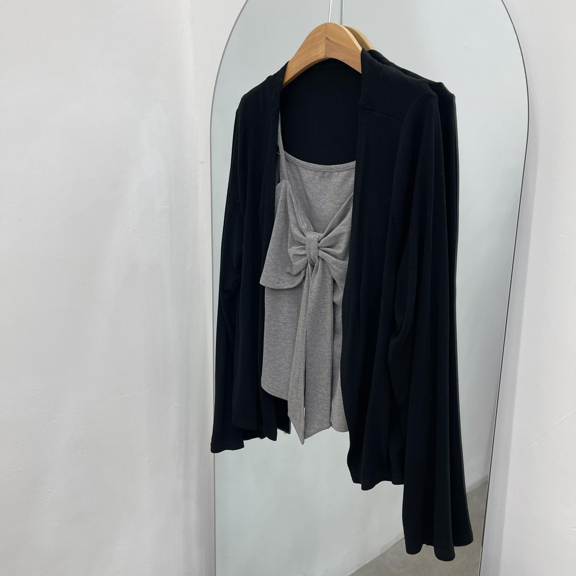 (2사이즈)[set]가디건+리본끈나시-2color