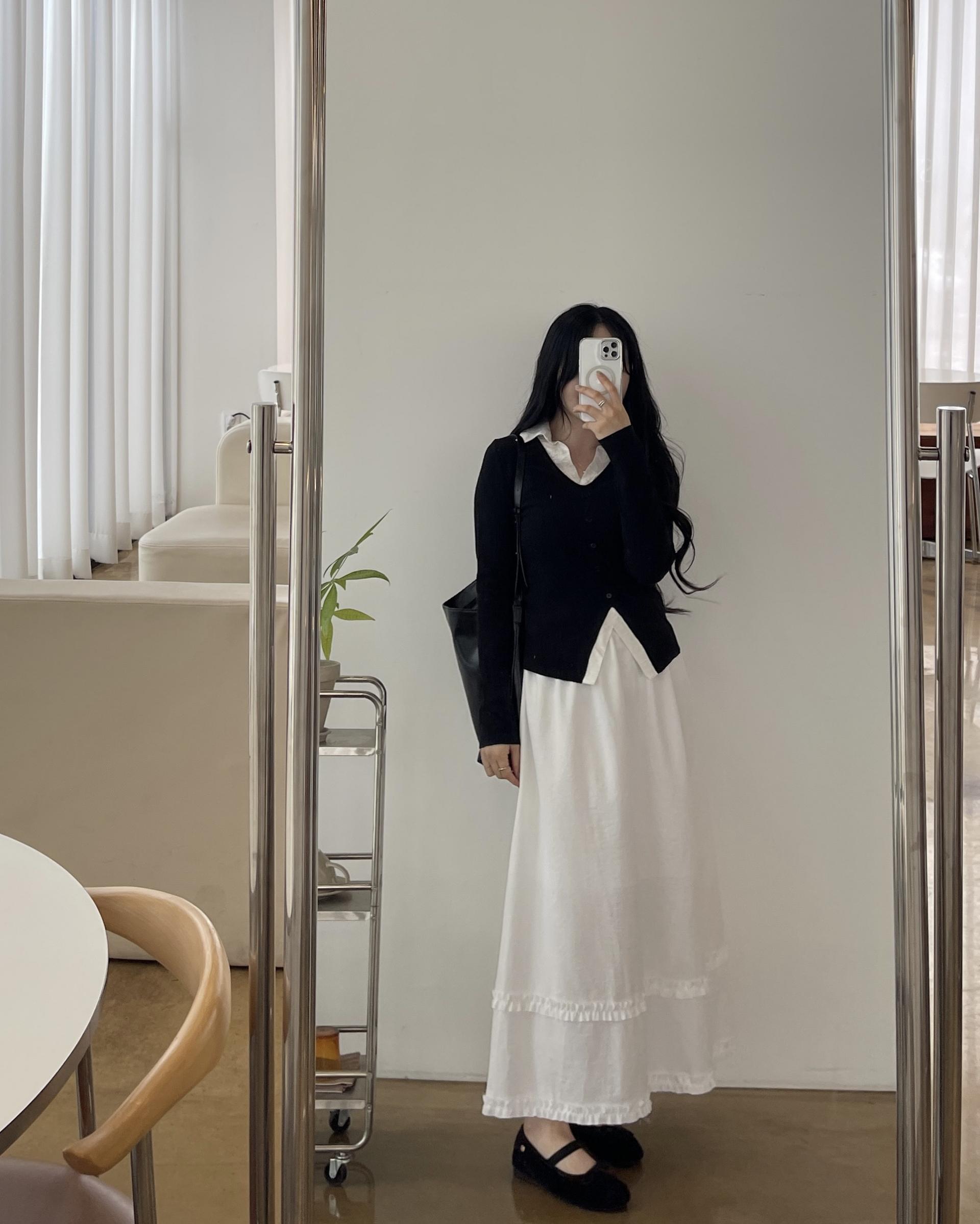 (2사이즈)포니 카라 골지T-3color