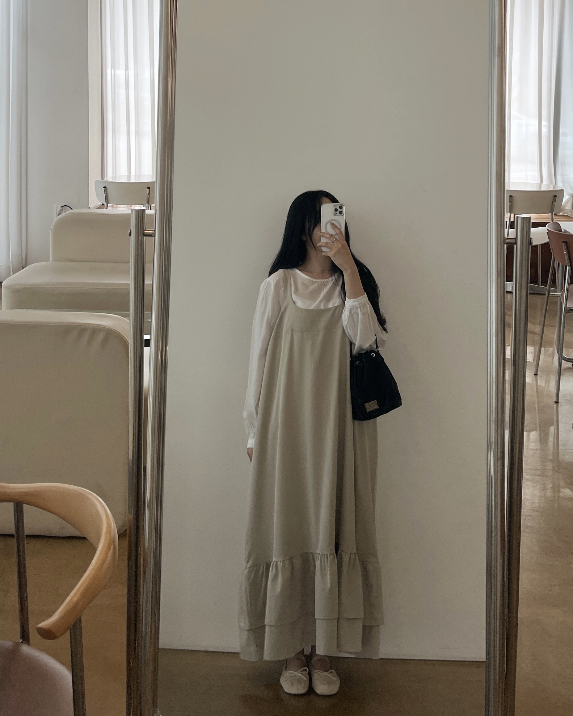 이중프릴멜빵원피스-2color