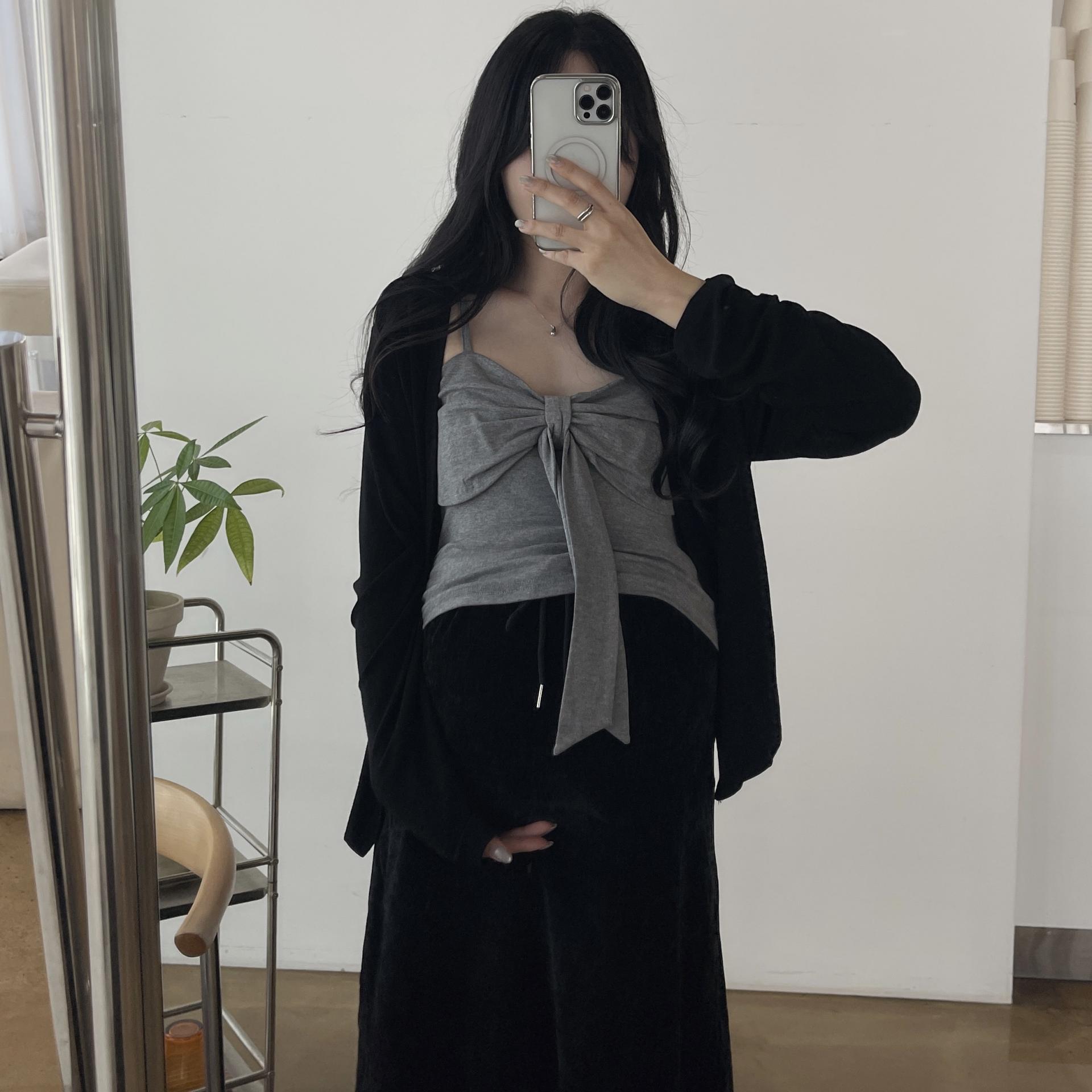 (2사이즈)[set]가디건+리본끈나시-2color