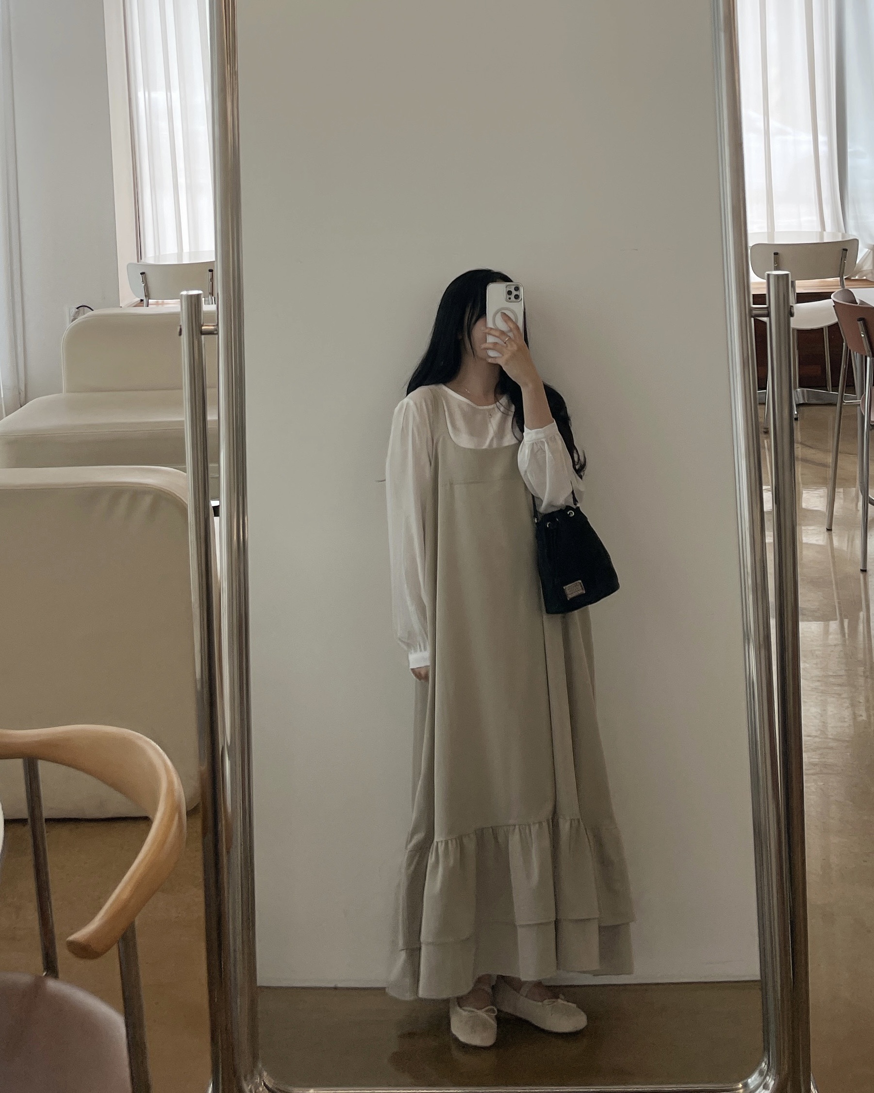이중프릴멜빵원피스-2color