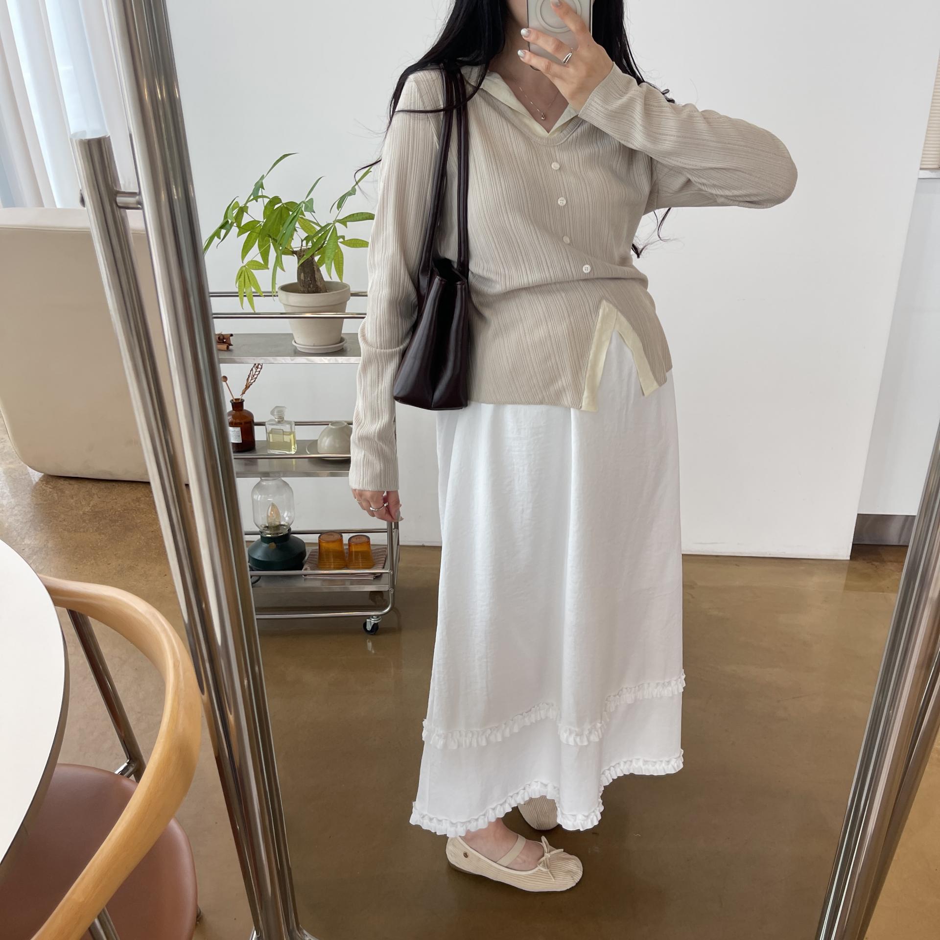 (2사이즈)포니 카라 골지T-3color