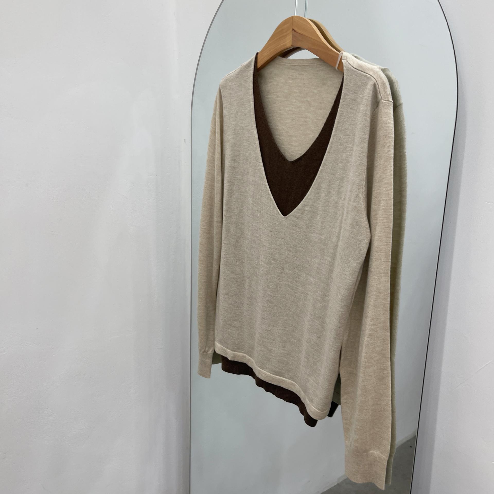 이중브이넥니트-3color