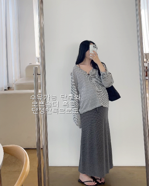 (2사이즈)다이브단가라단추T-3color