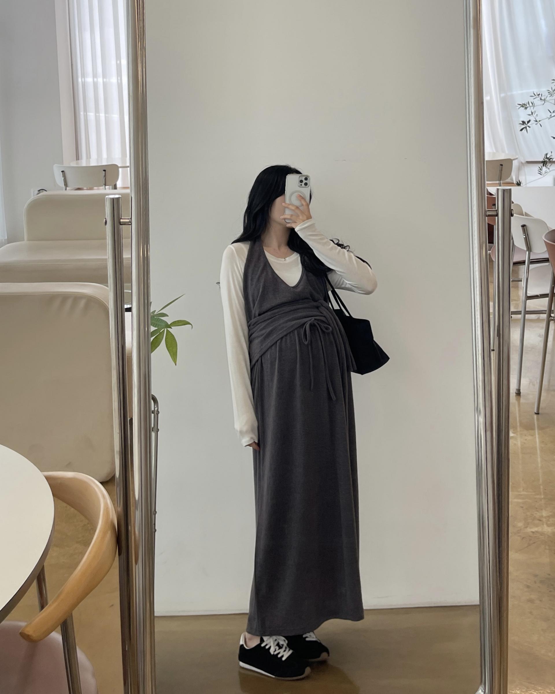 [2사이즈] (플랫set)홀터넥나시+롱밴딩스커트-2color