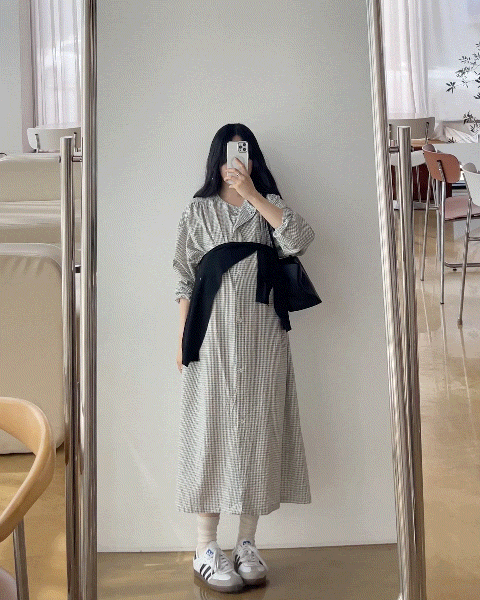 (숄SET)라운드 셔츠원피스-3color