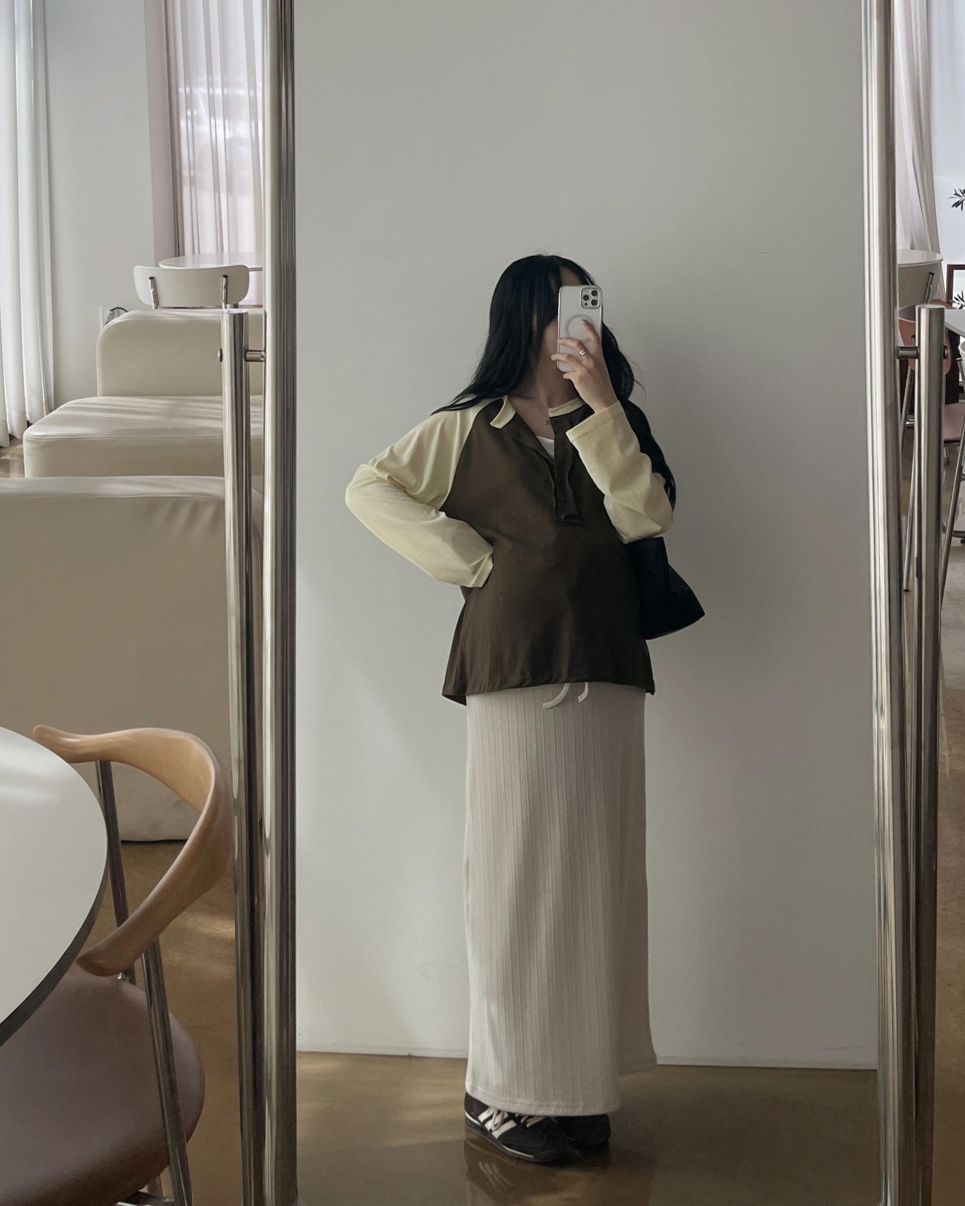 나그랑배색단추T-3color