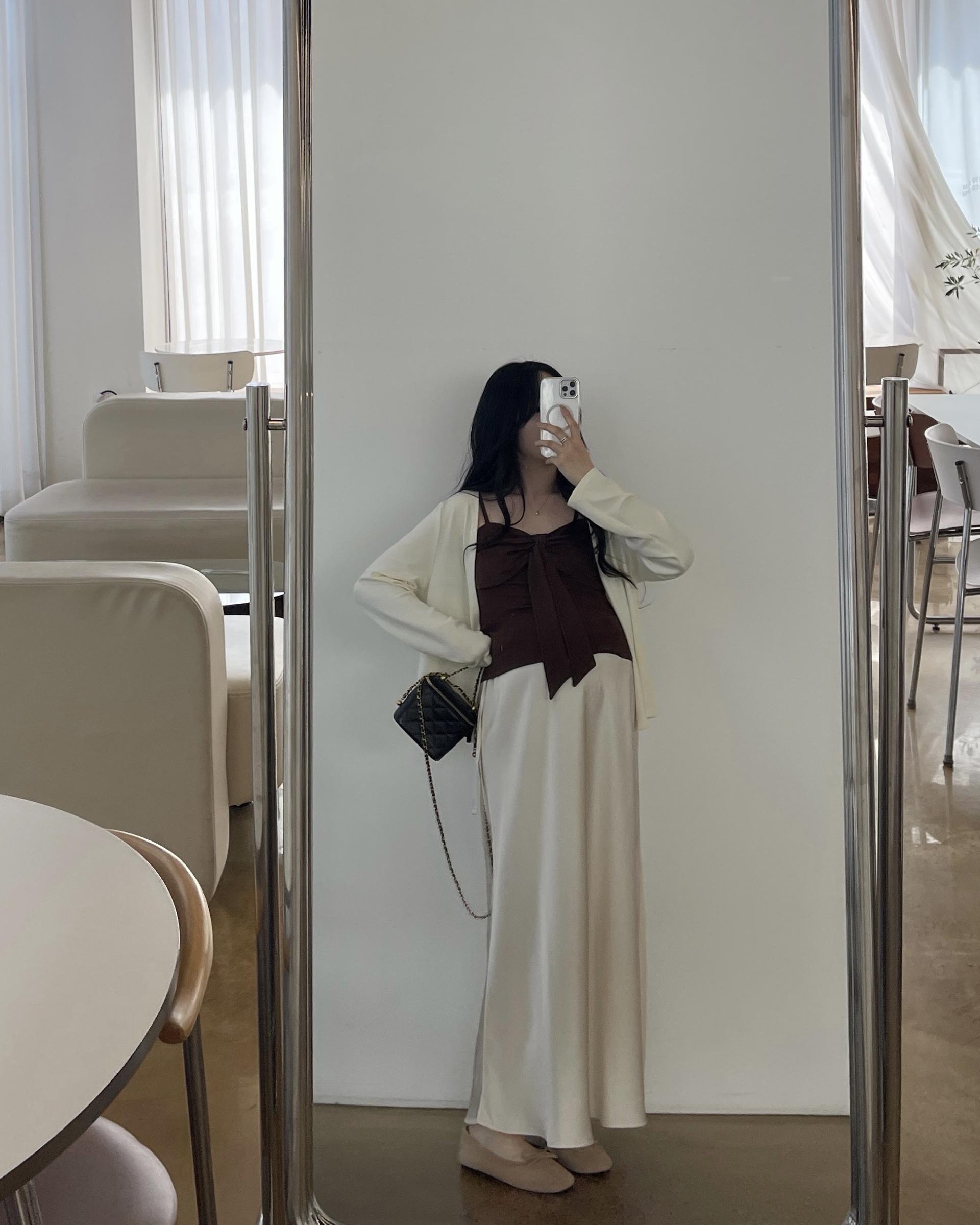 (2사이즈)[set]가디건+리본끈나시-2color