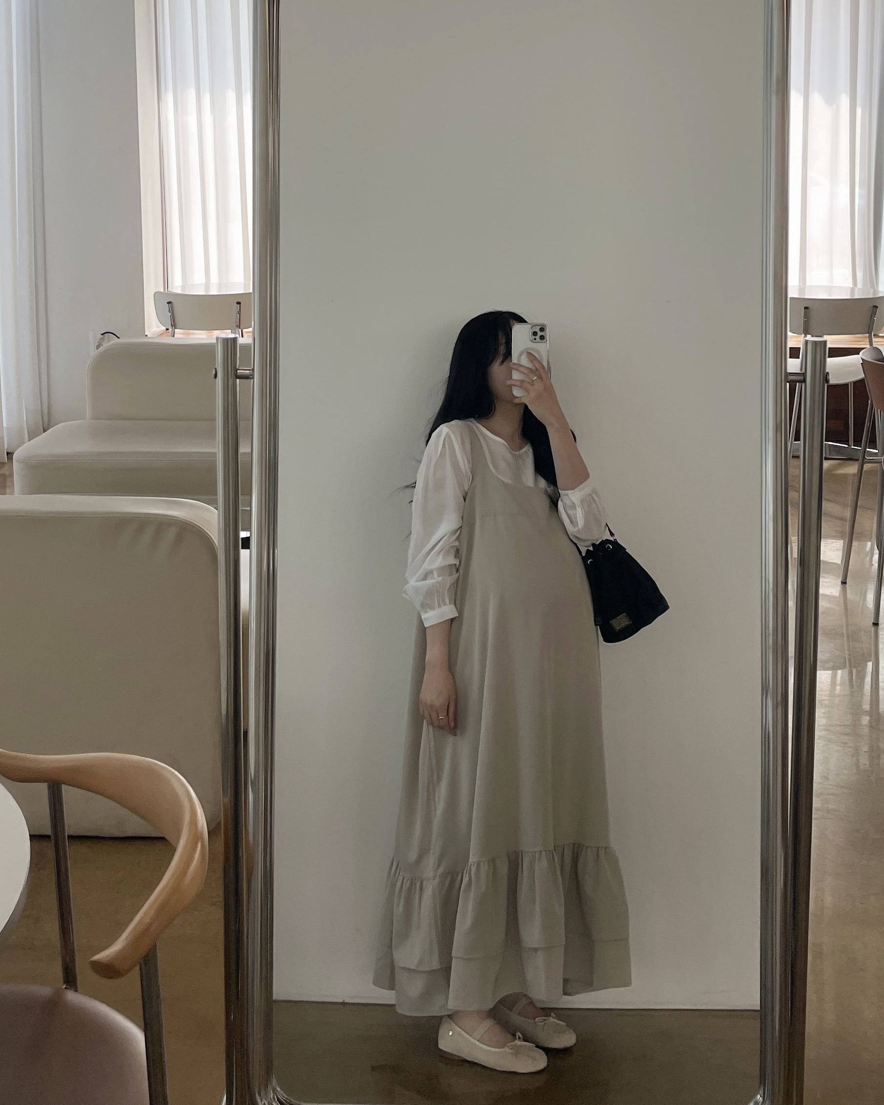 이중프릴멜빵원피스-2color