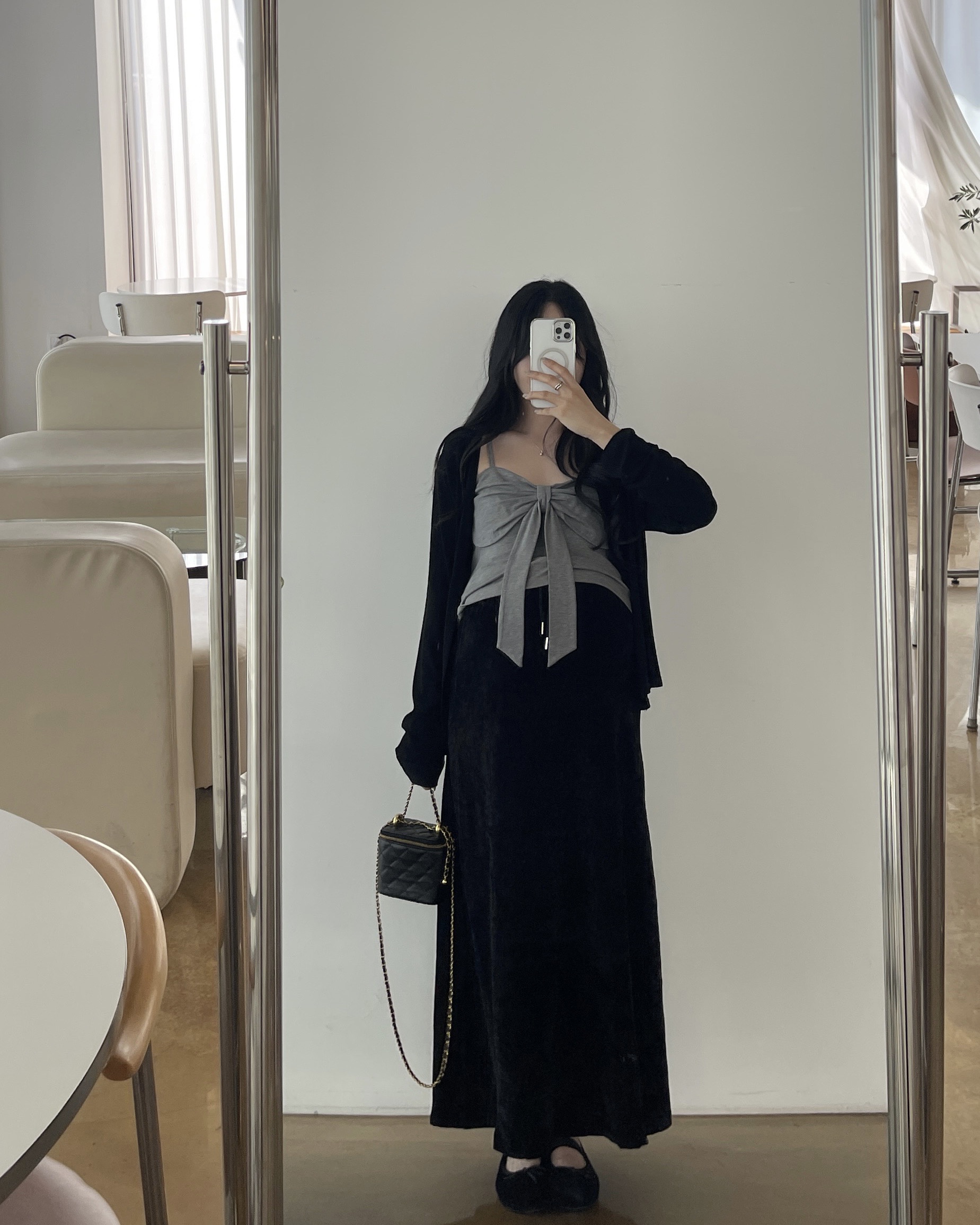 (2사이즈)[set]가디건+리본끈나시-2color
