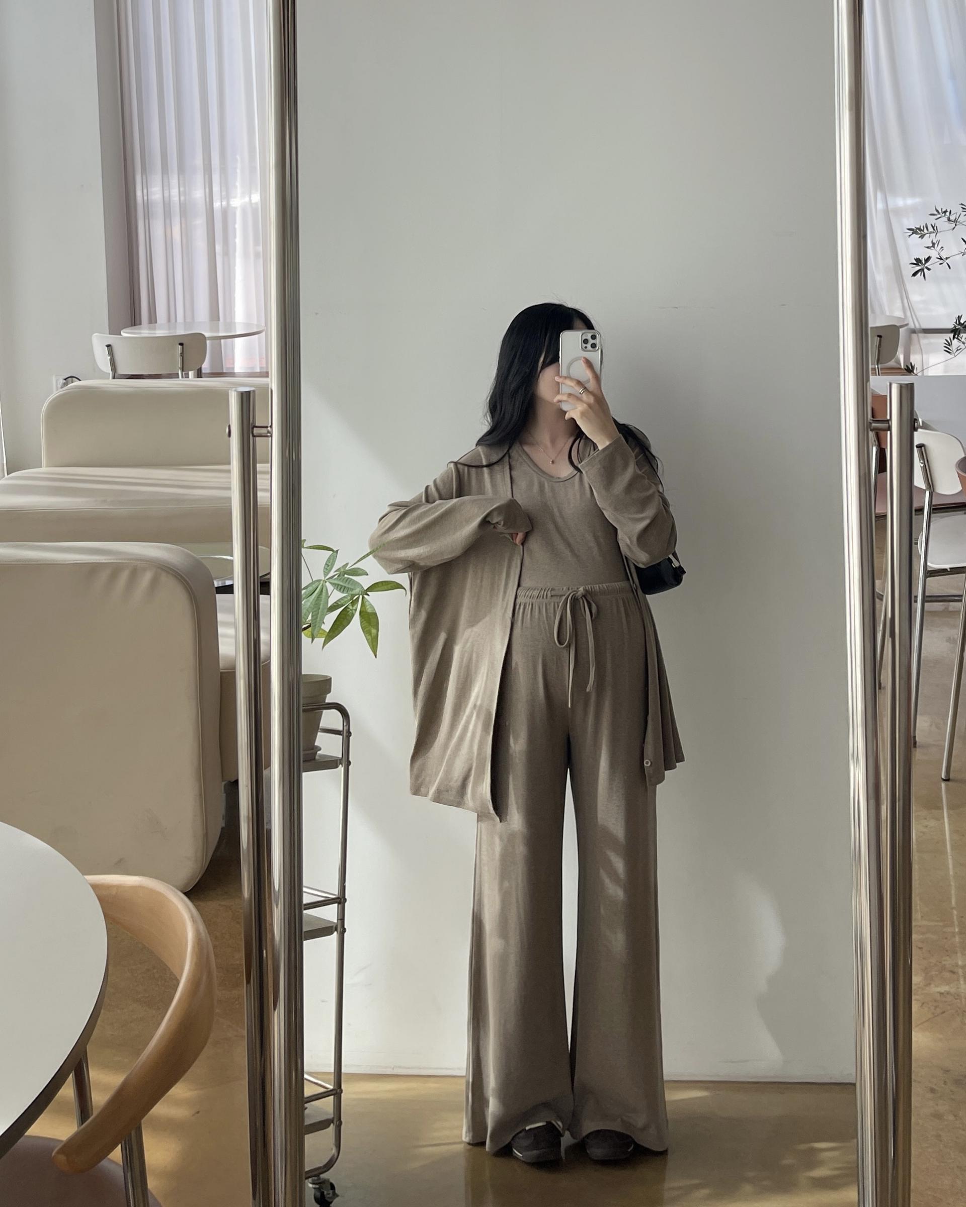 [2사이즈] (내추럴3종SET)가디건+나시+PT - 2color