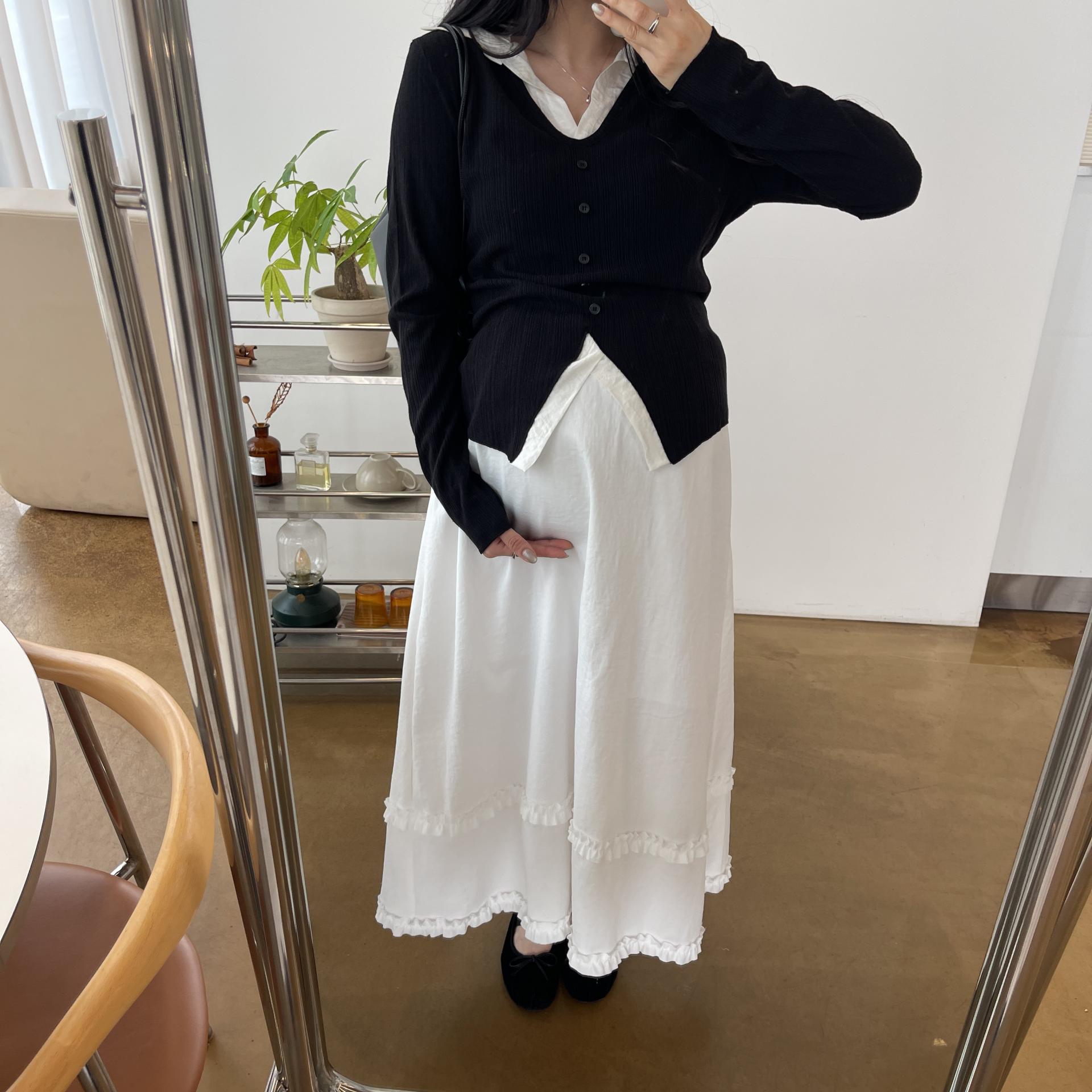(2사이즈)포니 카라 골지T-3color