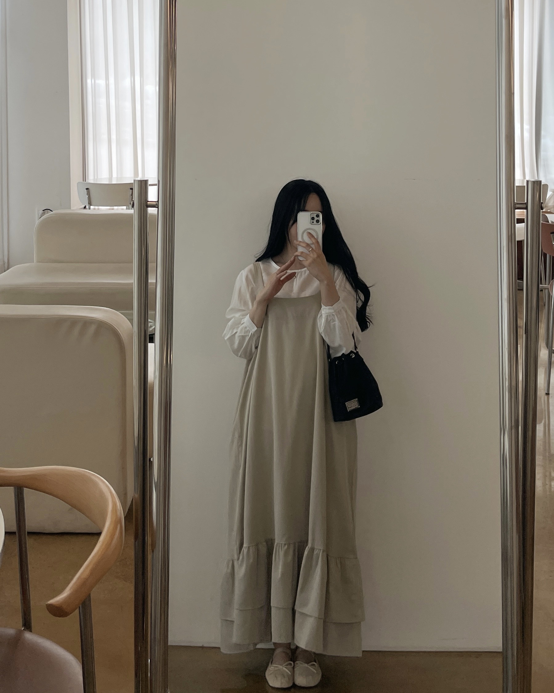 이중프릴멜빵원피스-2color