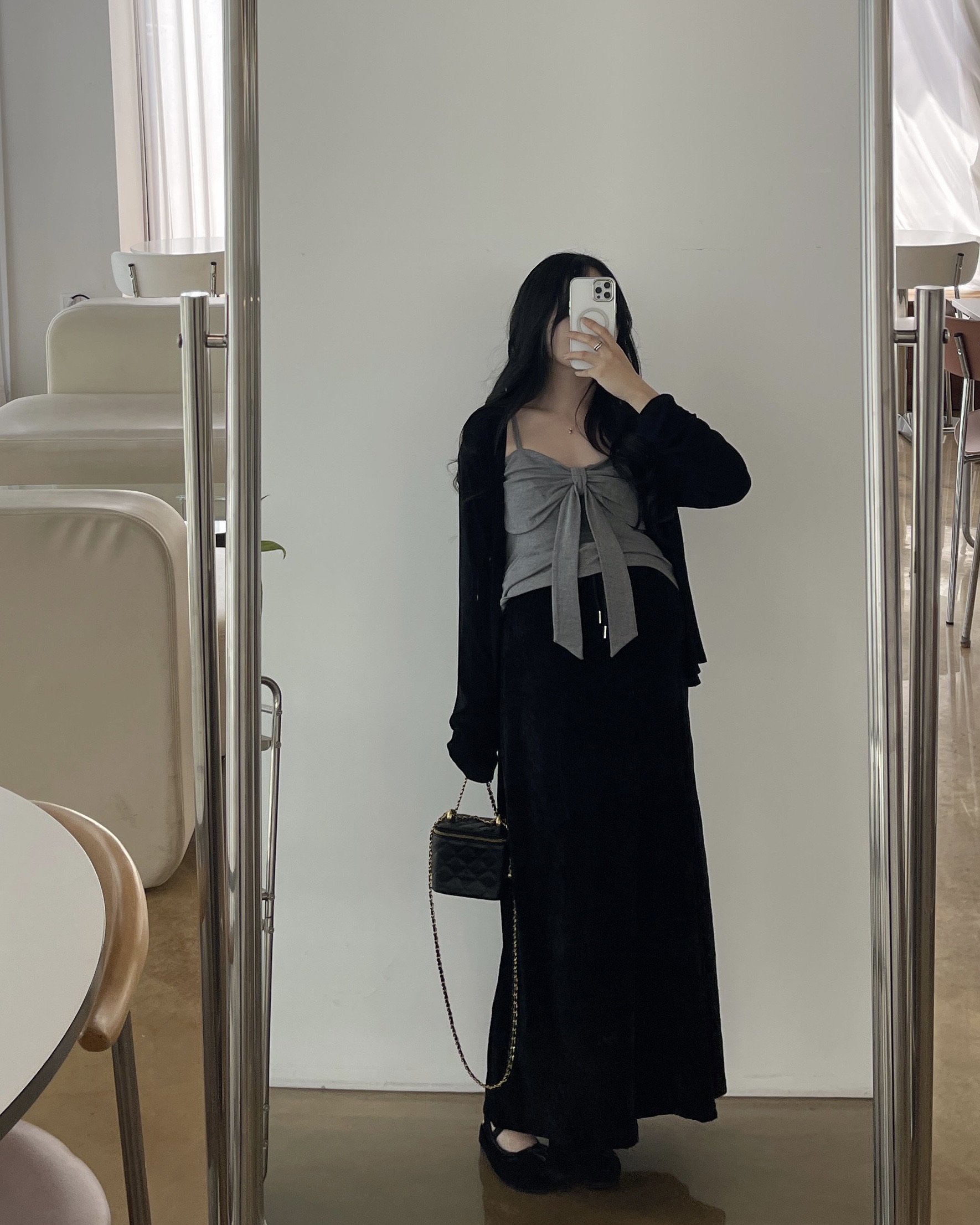 (2사이즈)[set]가디건+리본끈나시-2color
