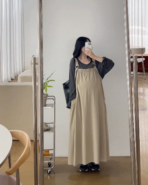 무어멜빵원피스-2color [기장조절O]