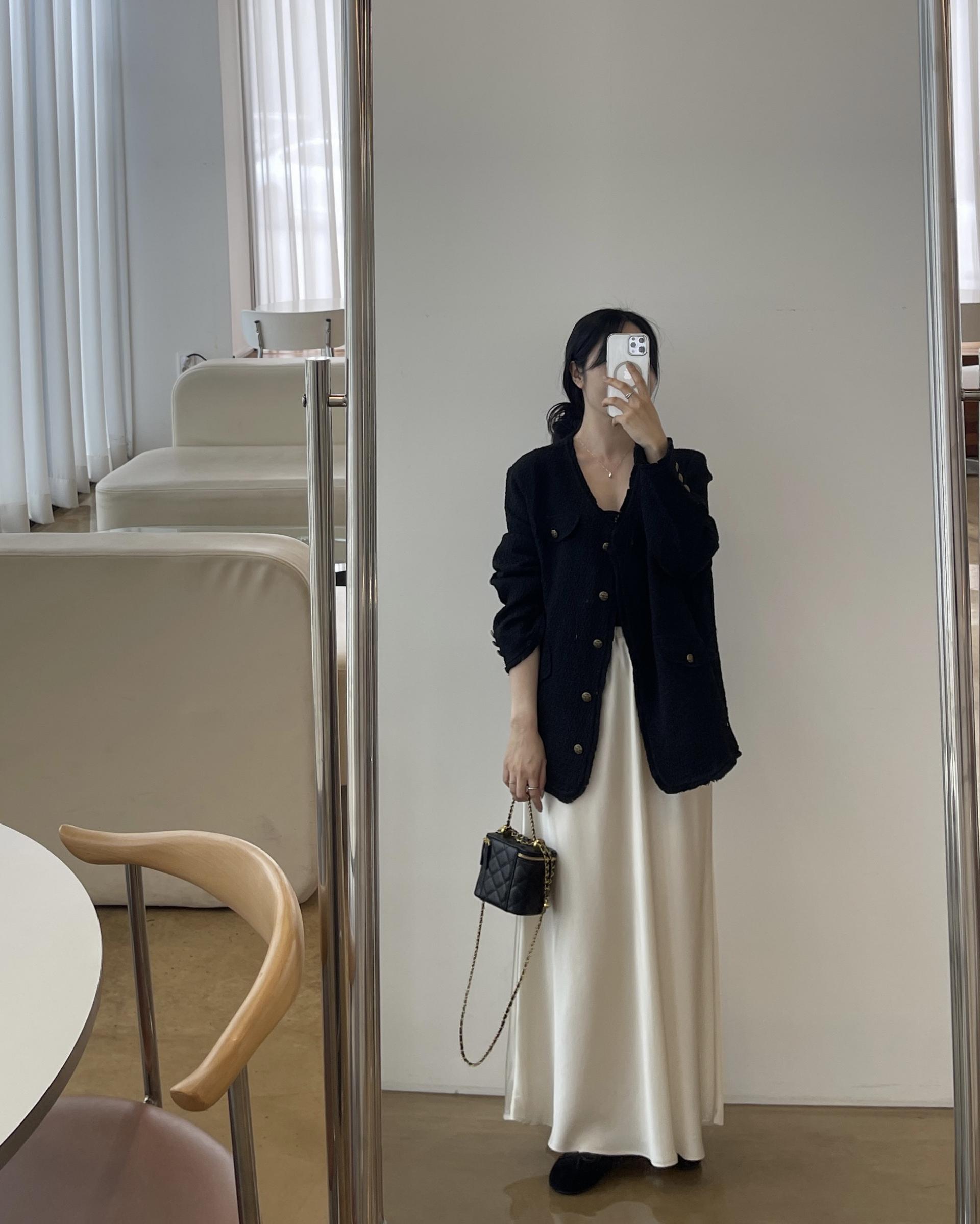 (2기장)보니 트위드 자켓-블랙