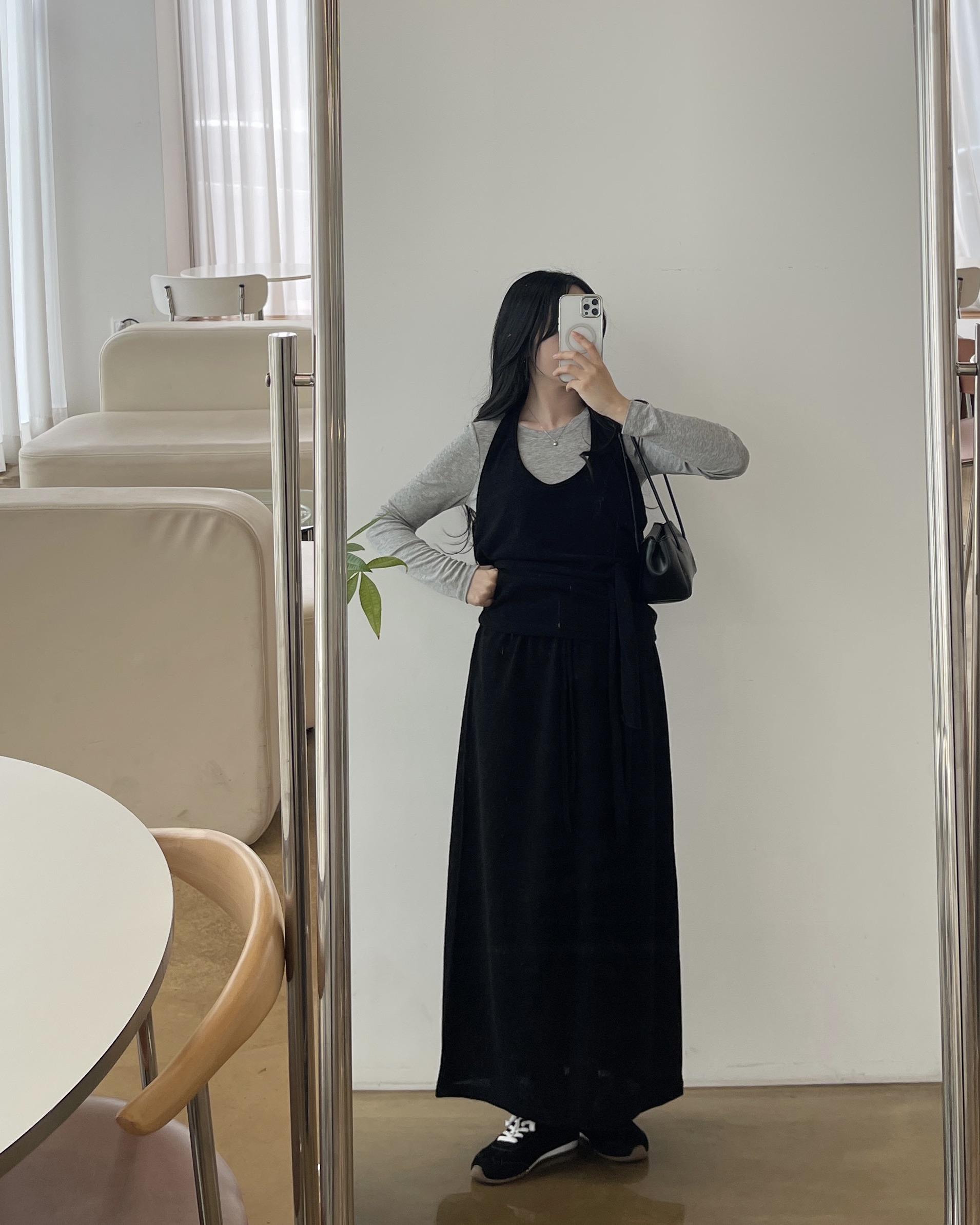 [2사이즈] (플랫set)홀터넥나시+롱밴딩스커트-2color