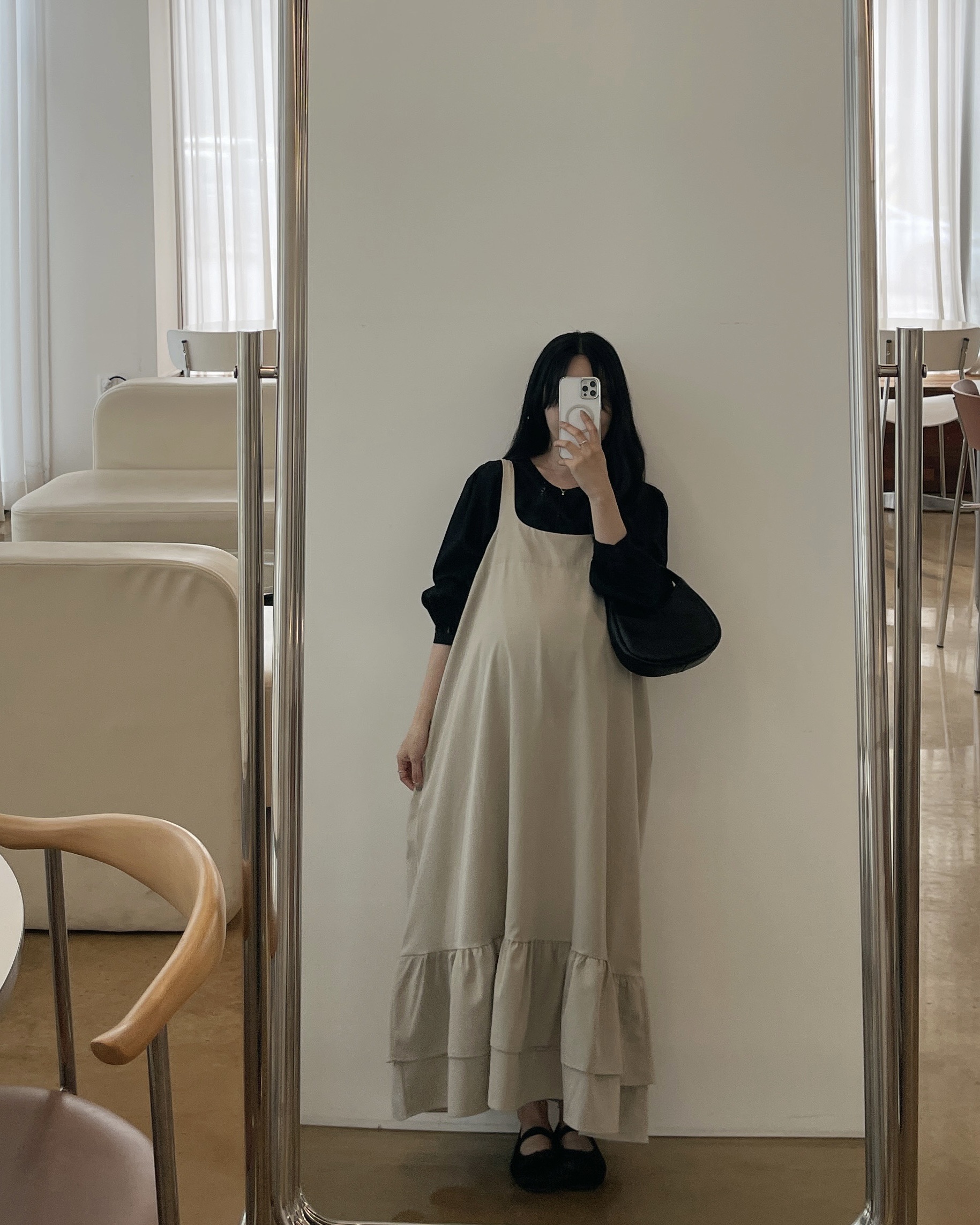 이중프릴멜빵원피스-2color