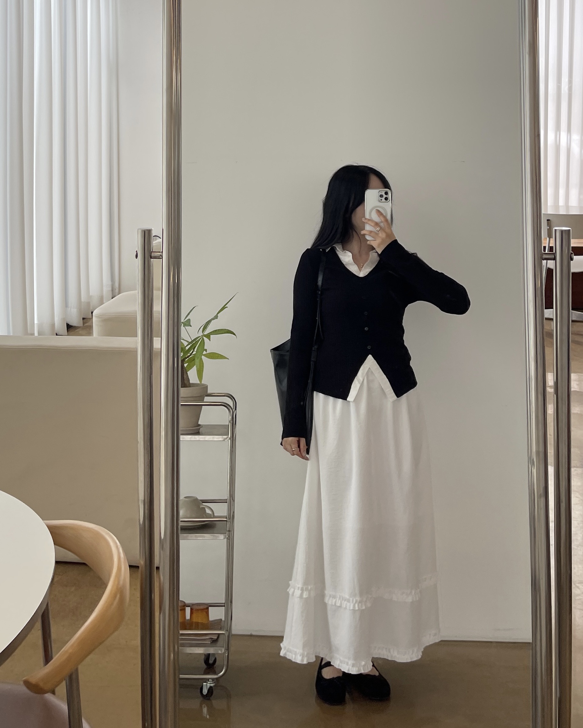 (2사이즈)포니 카라 골지T-3color