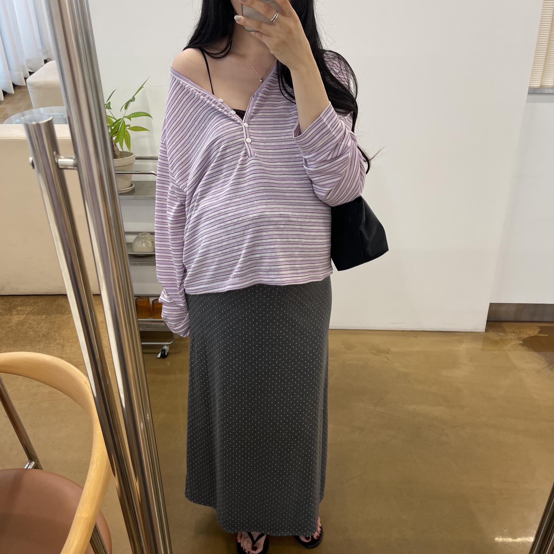 (2사이즈)다이브단가라단추T-3color