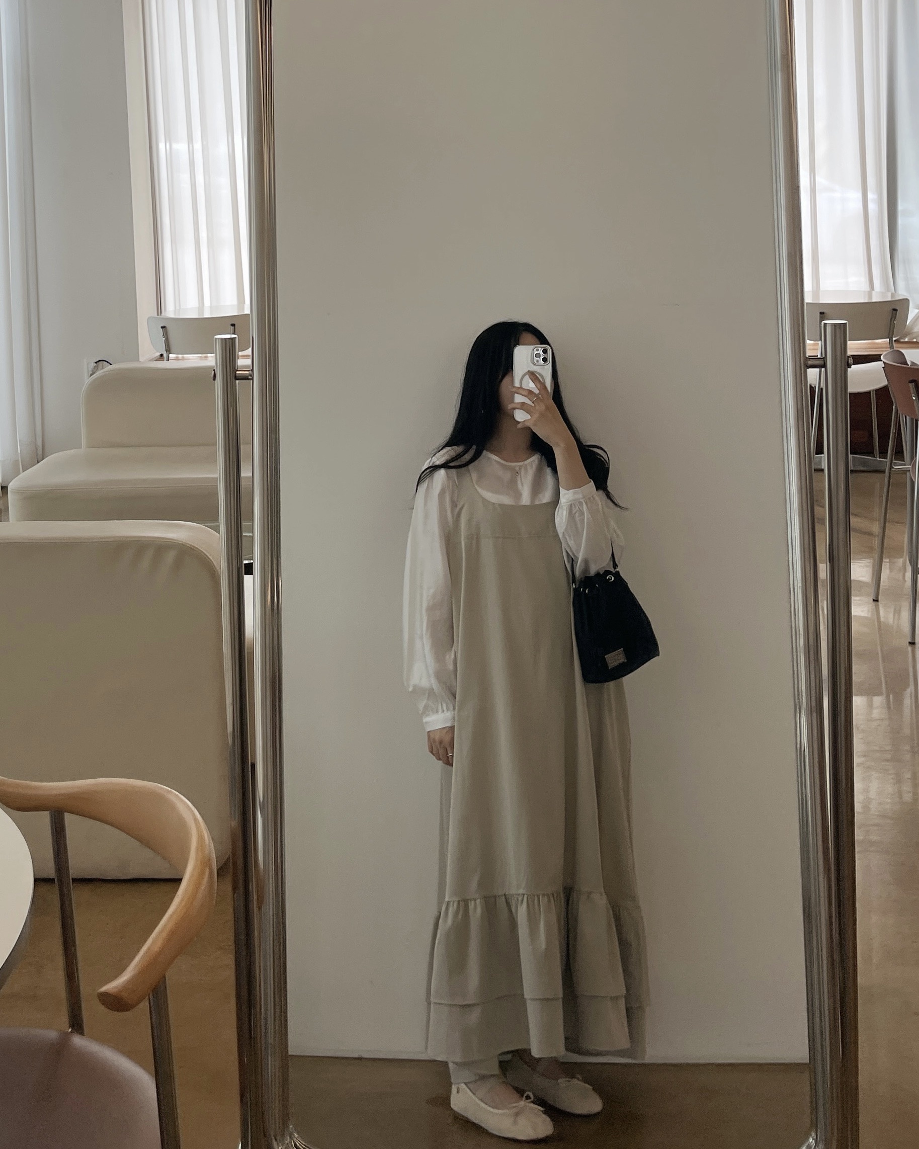 이중프릴멜빵원피스-2color