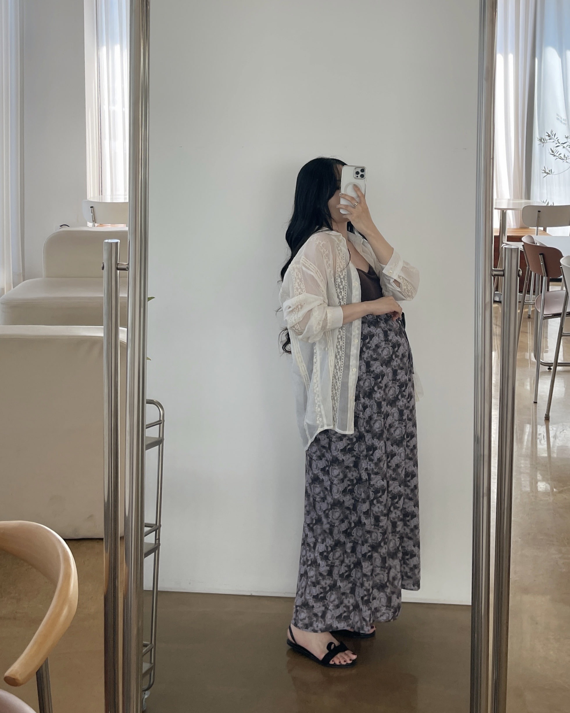 아일렛 랩 셔츠-아이보리