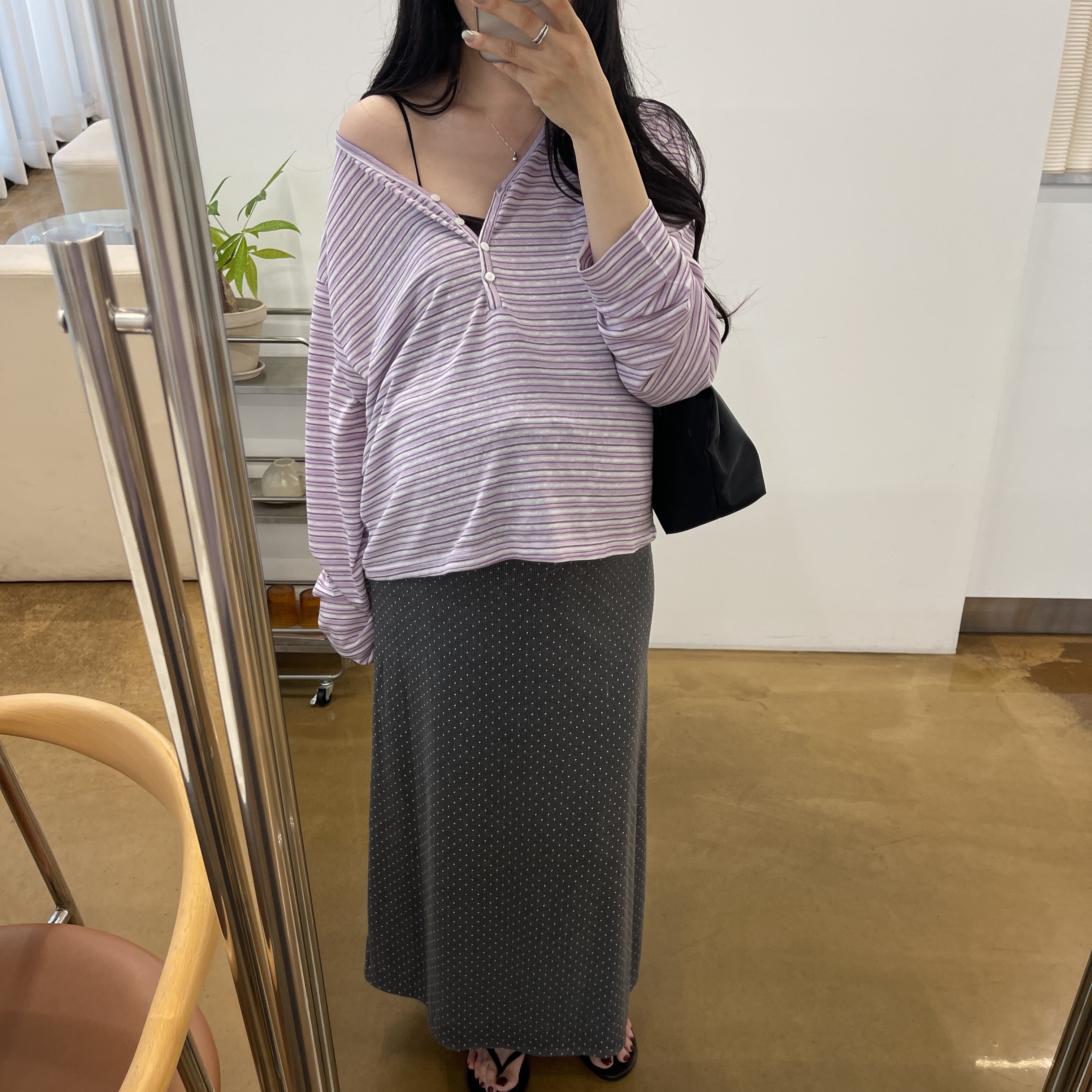 (롱)골지 도트 스트링SK-3color