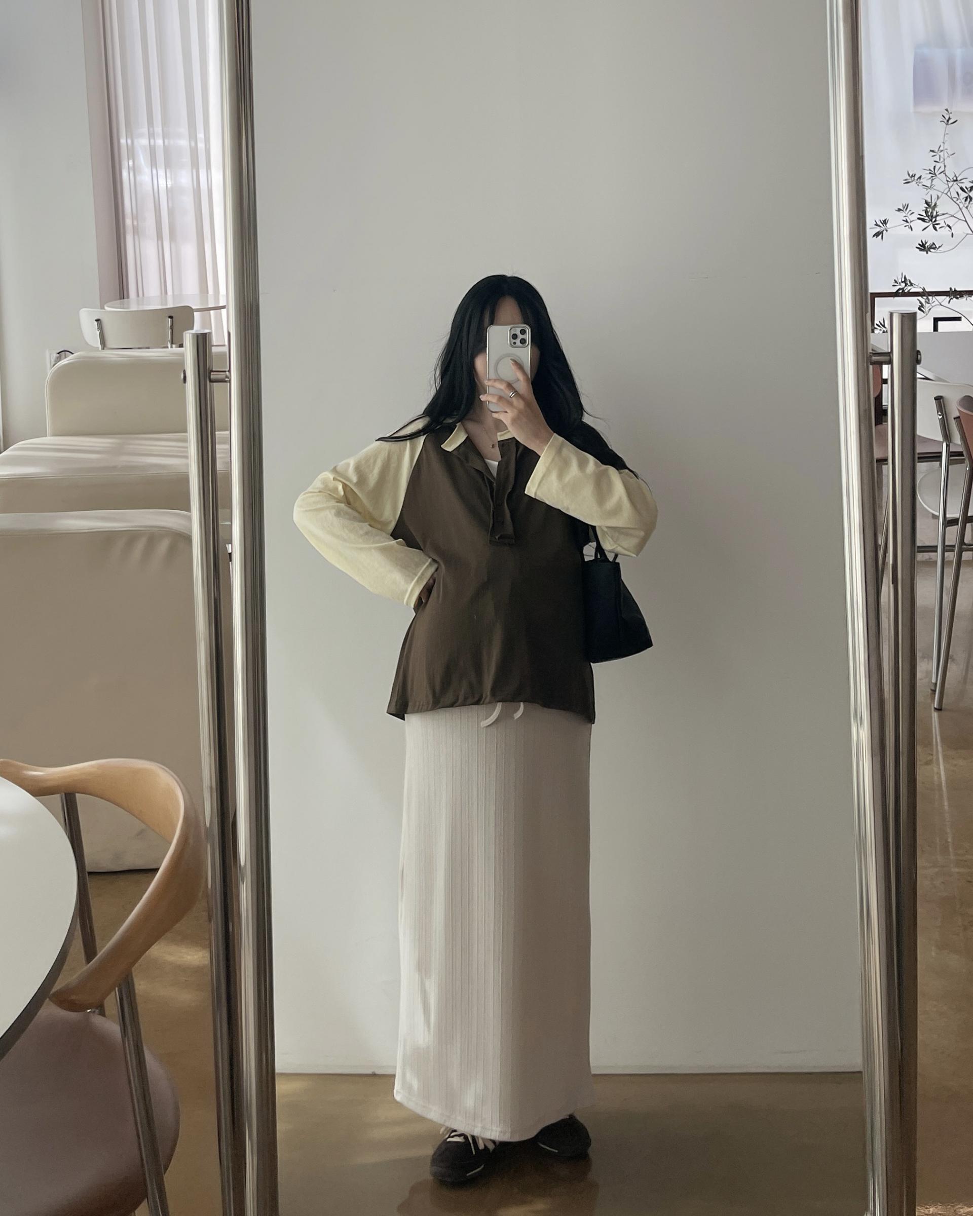 나그랑배색단추T-3color