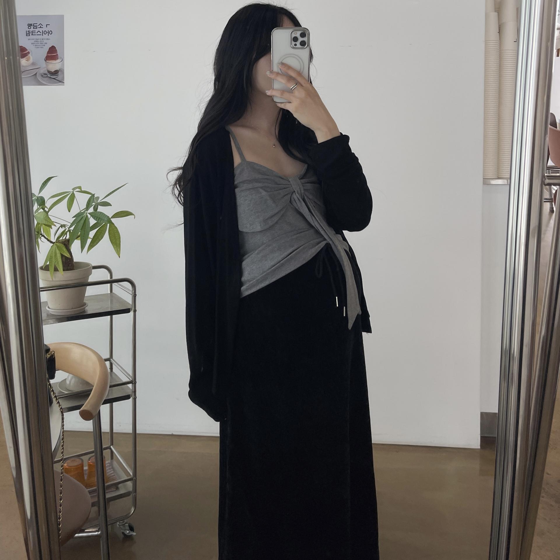 (2사이즈)[set]가디건+리본끈나시-2color
