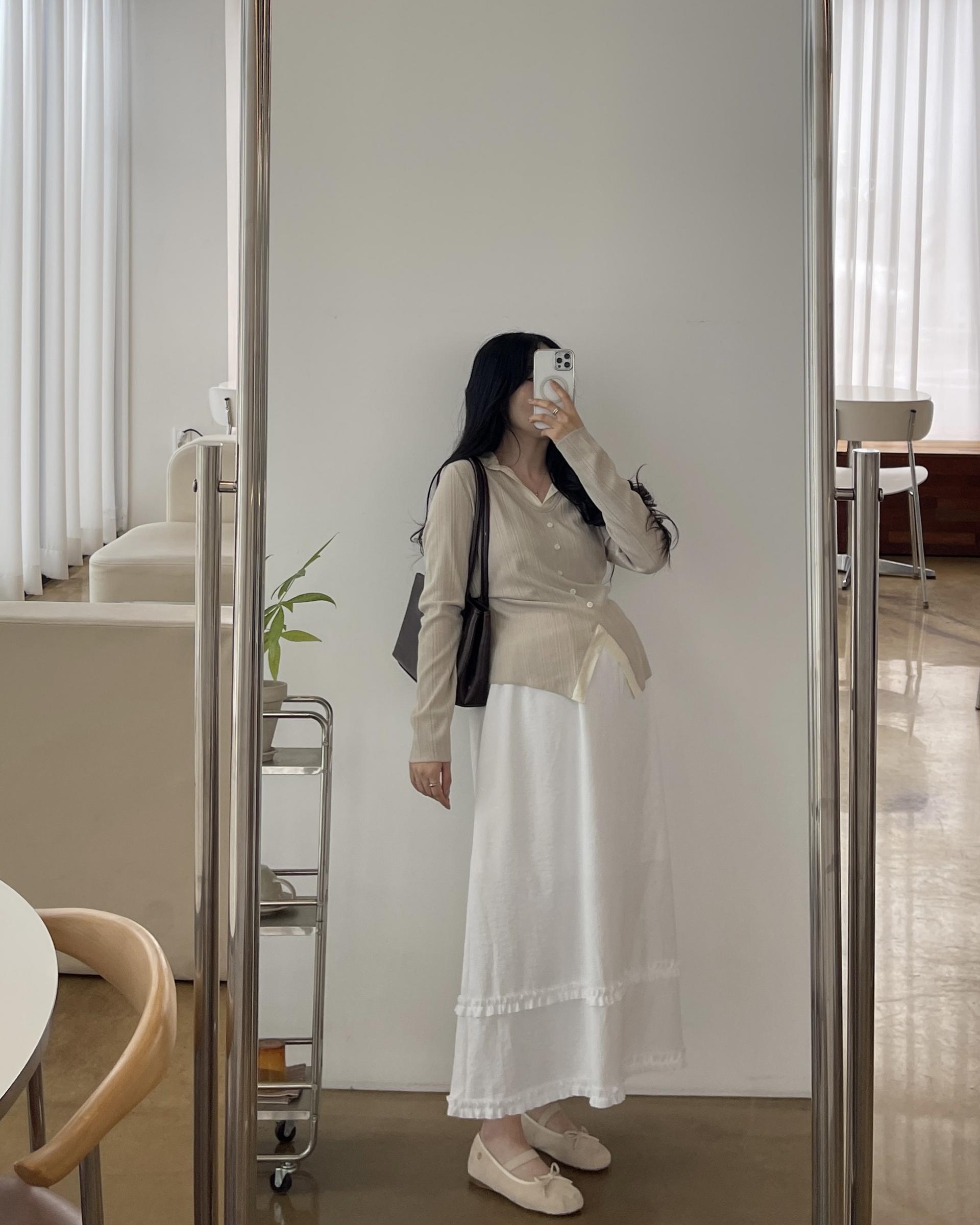 (2사이즈)포니 카라 골지T-3color