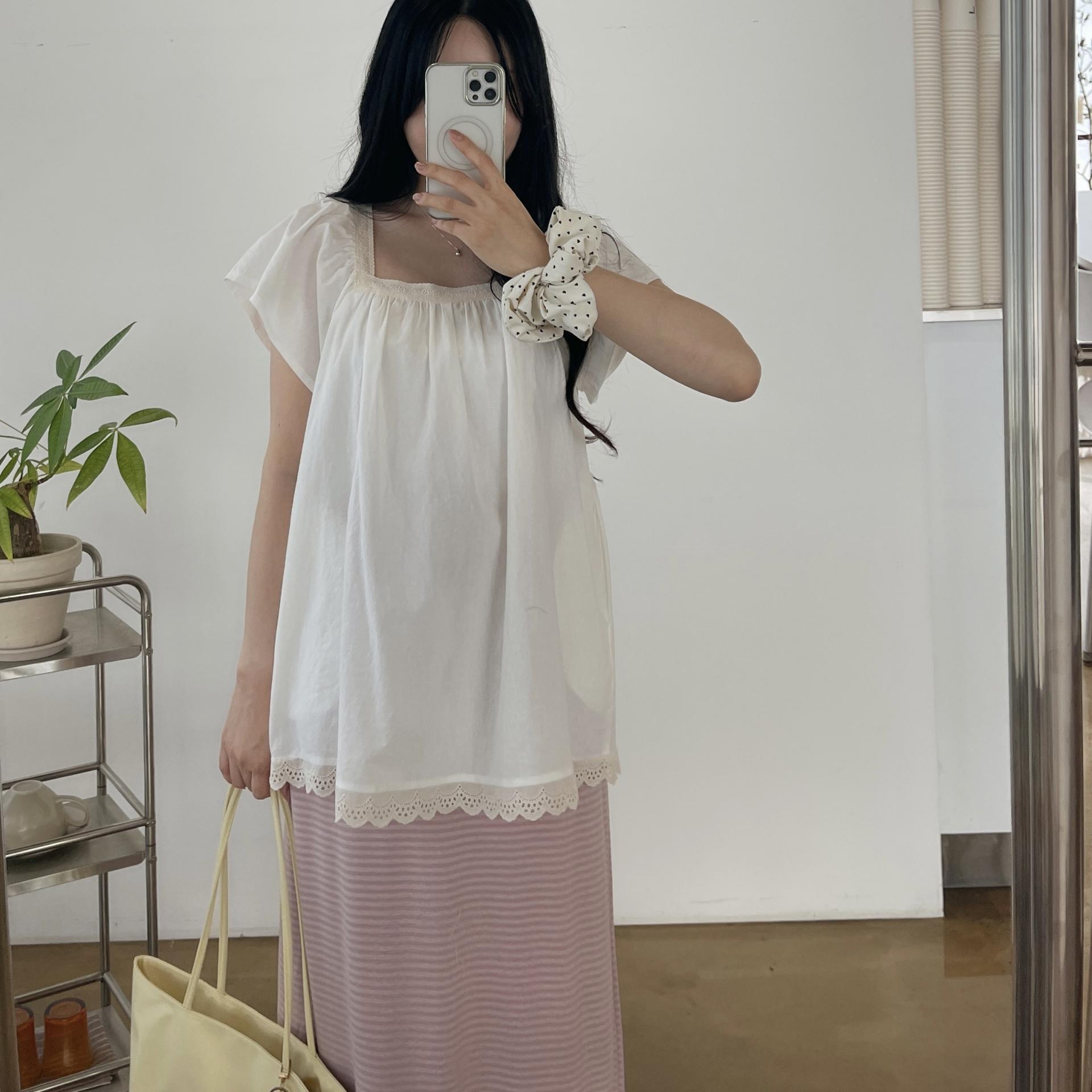 캘리 레이스 롱 스퀘어BL-아이보리