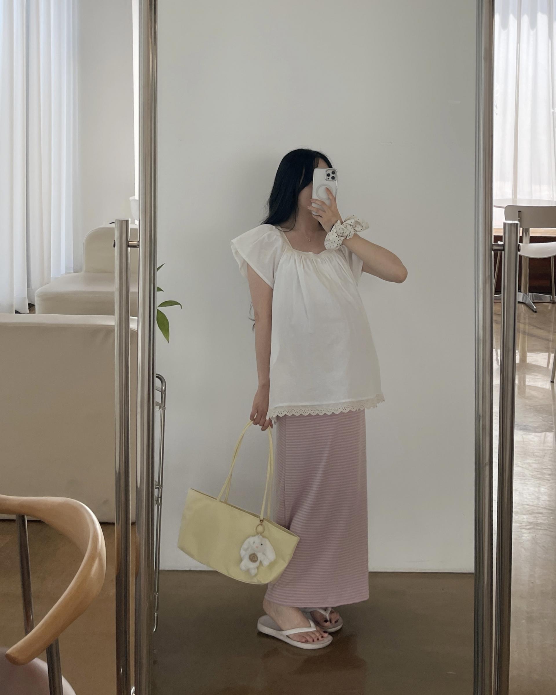 캘리 레이스 롱 스퀘어BL-아이보리