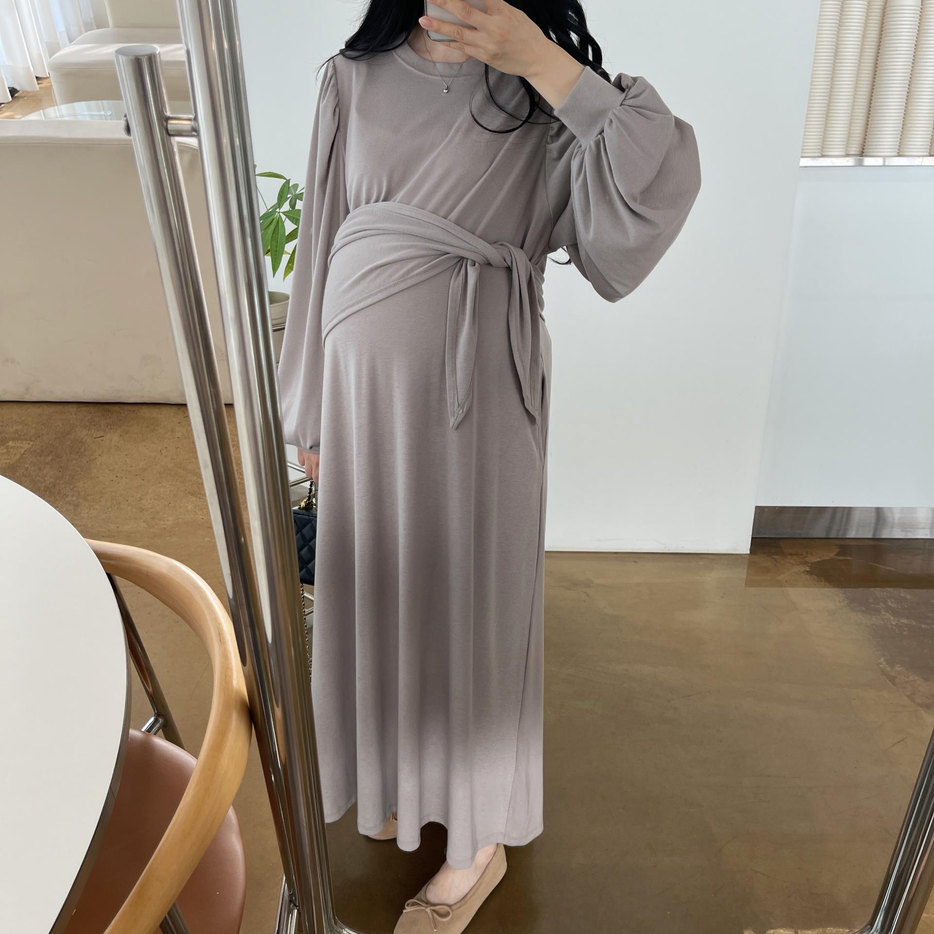 (숄스카프SET)레이지 퍼프 롱원피스-2color