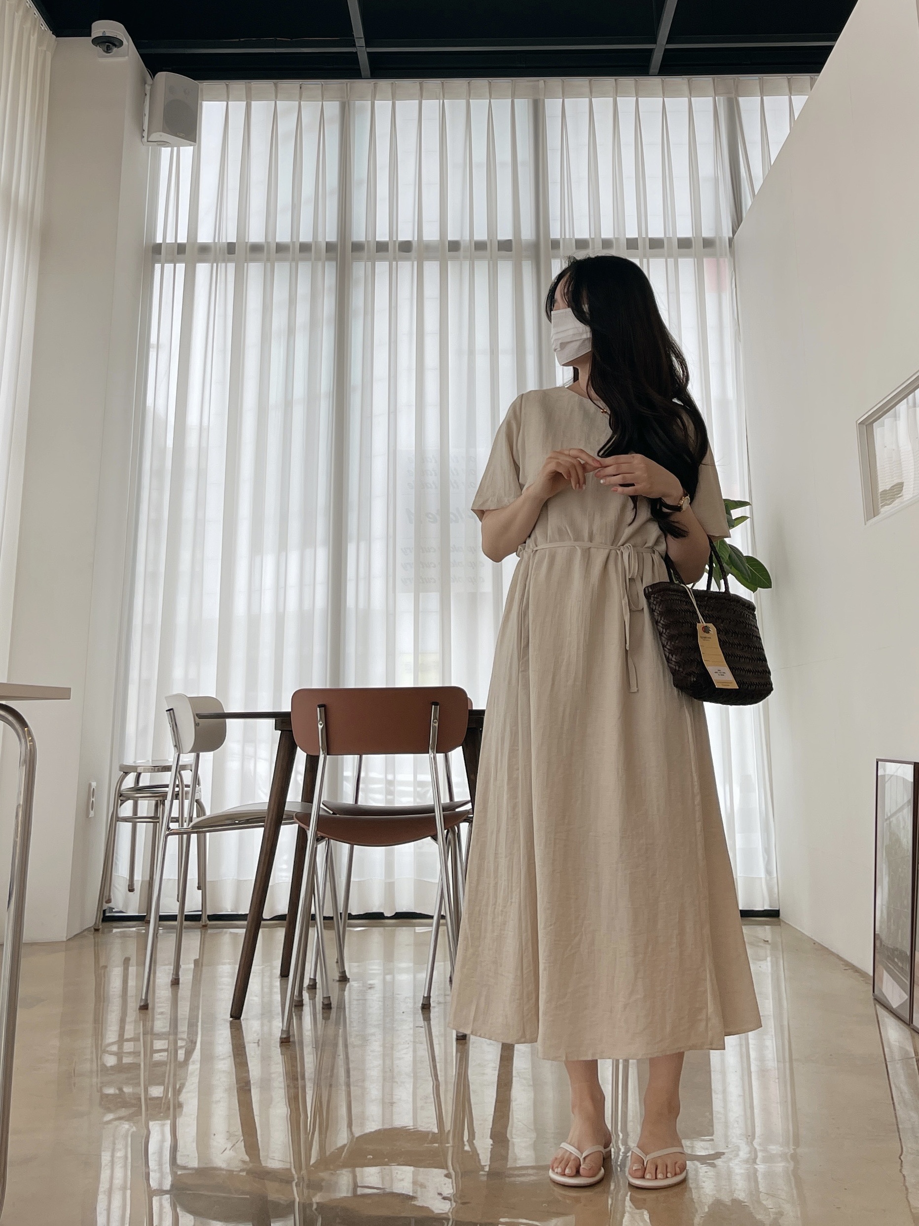 린넨타임원피스-베이지,카키,블랙 상세 이미지 7