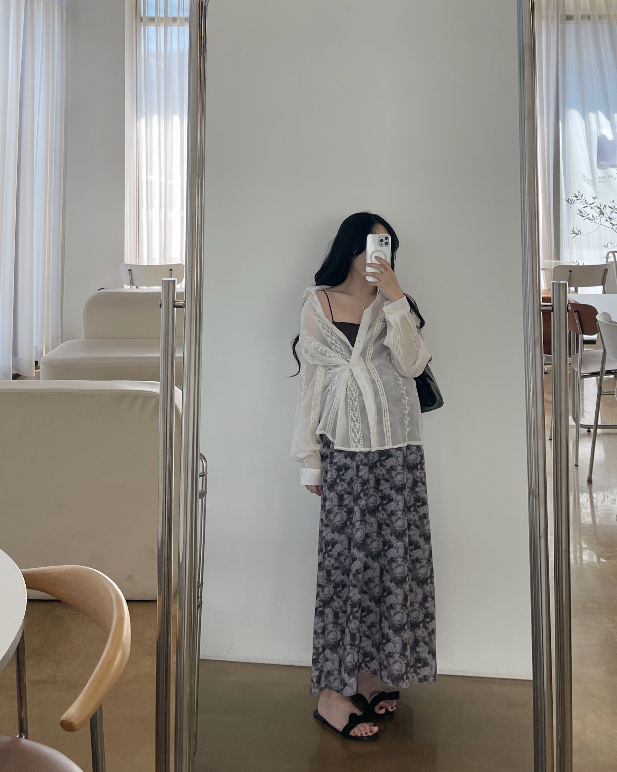 아일렛 랩 셔츠-아이보리