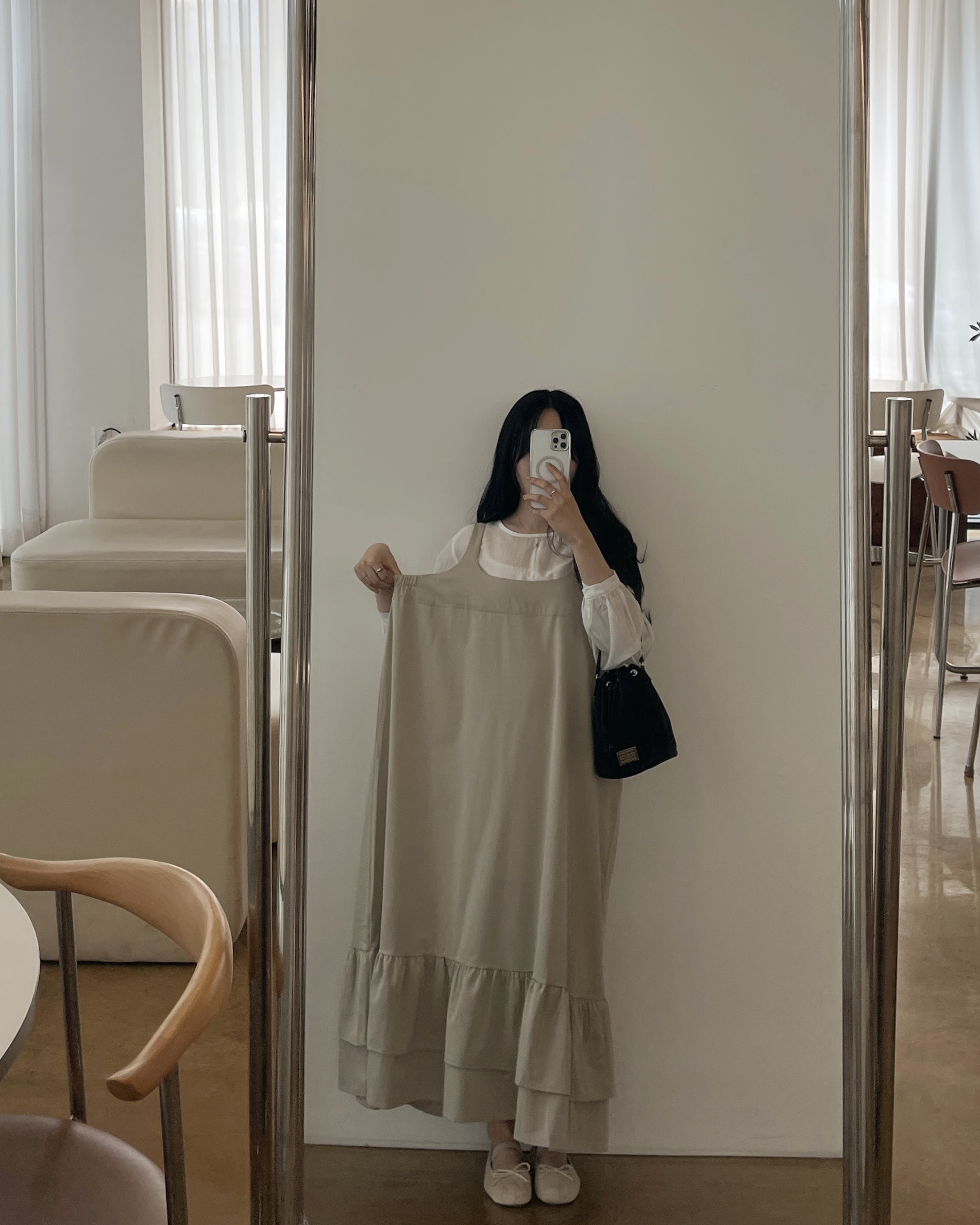 이중프릴멜빵원피스-2color