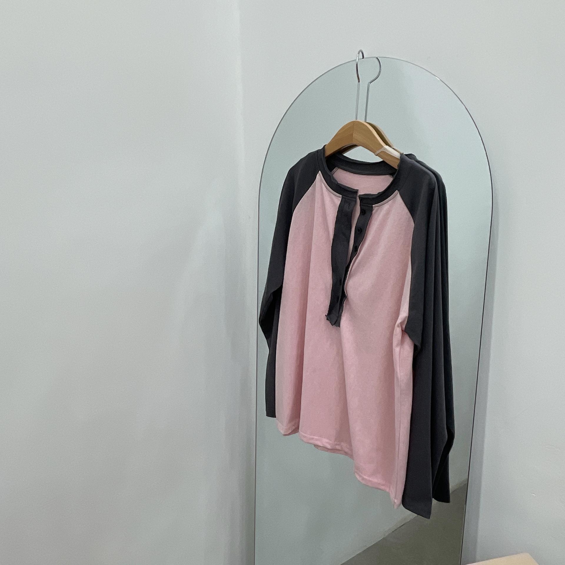 나그랑배색단추T-3color