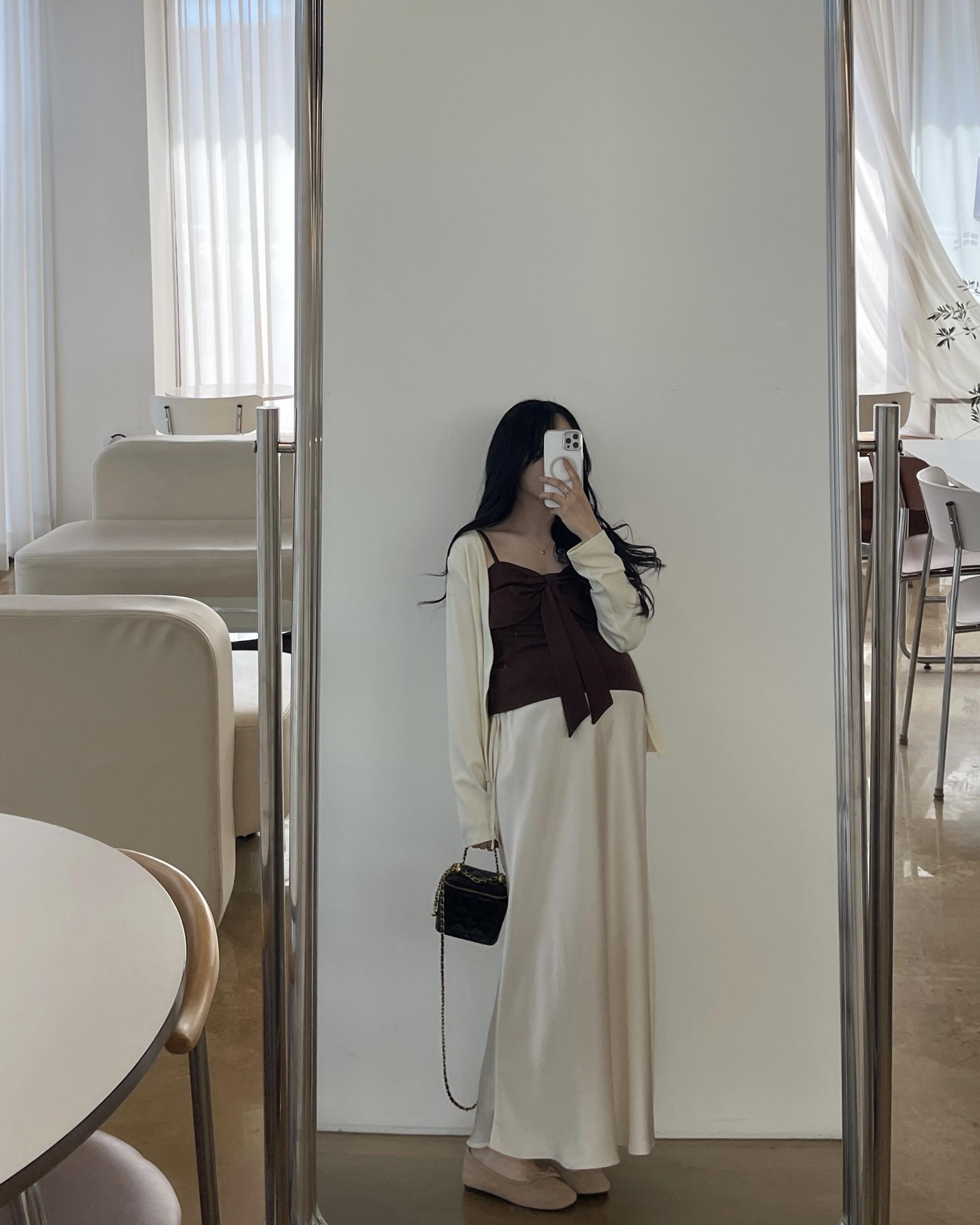 (2사이즈)[set]가디건+리본끈나시-2color