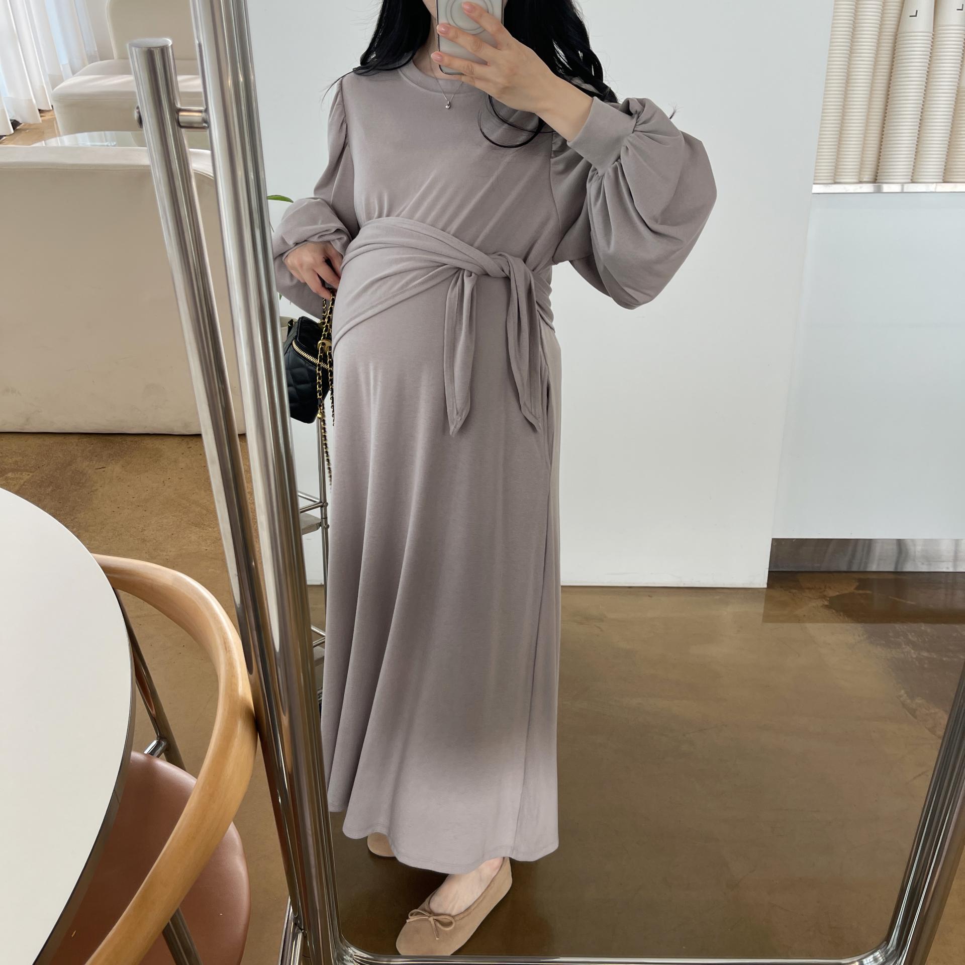 (숄스카프SET)레이지 퍼프 롱원피스-2color
