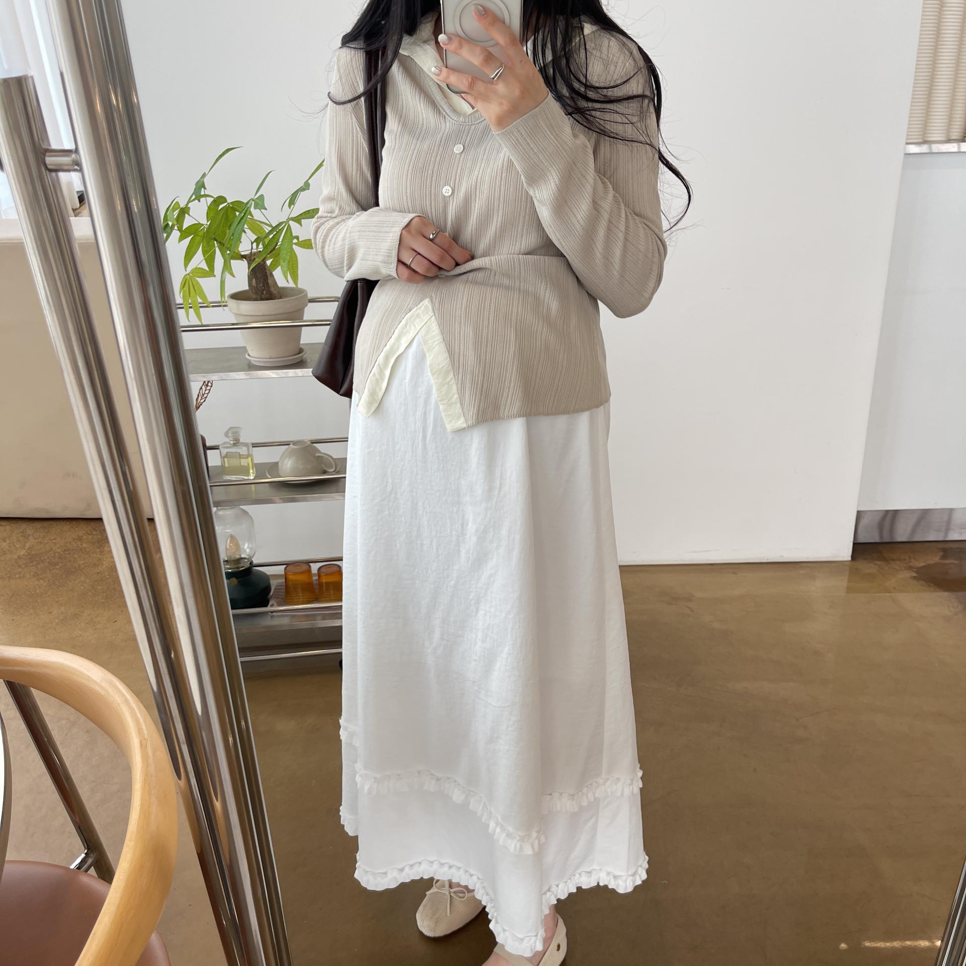 (2사이즈)포니 카라 골지T-3color