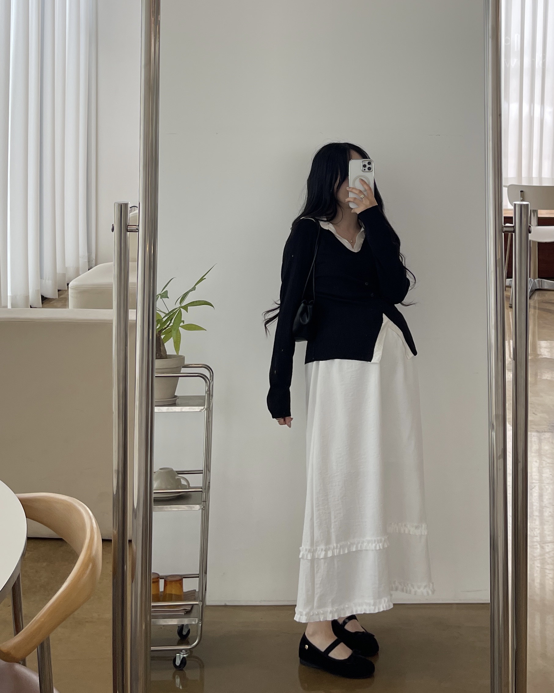 (2사이즈)포니 카라 골지T-3color