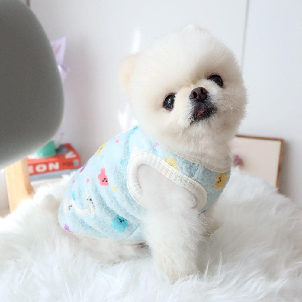 [무배] 곰모양 보아 조끼 옐로우 복제