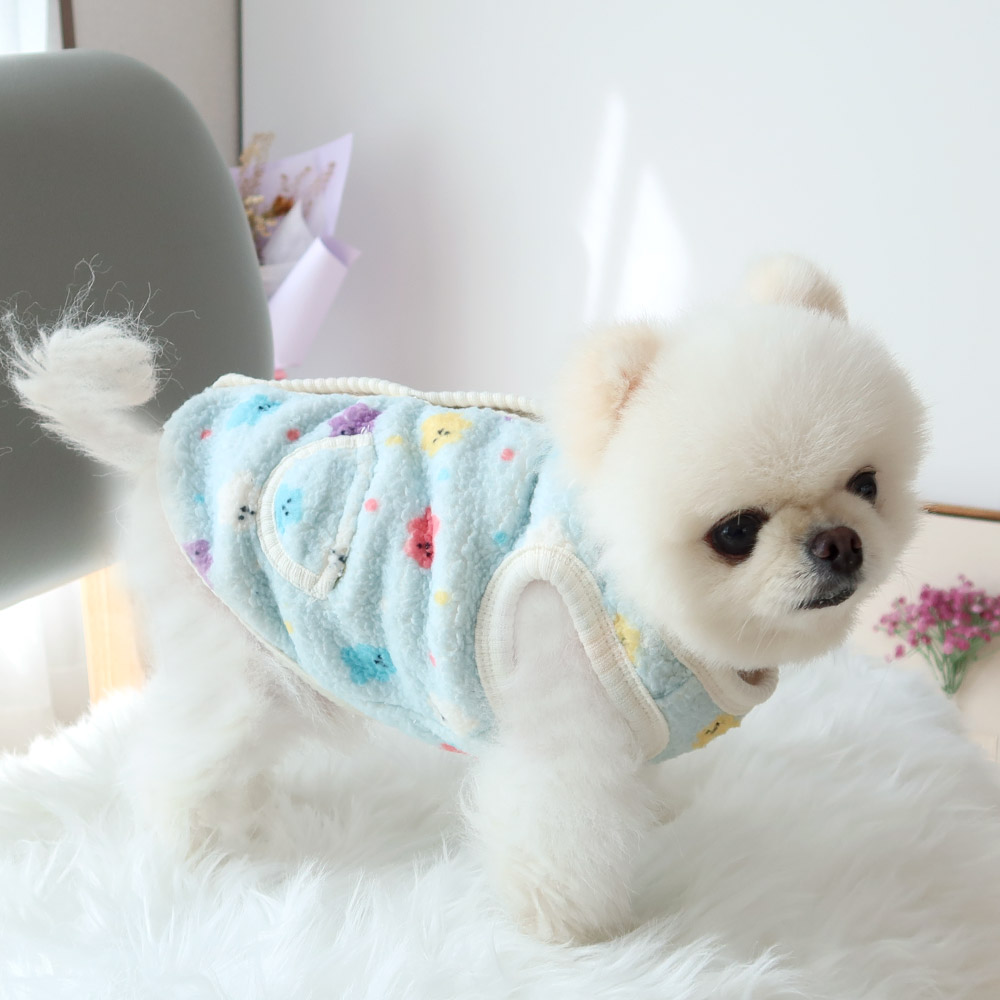 [무배] 곰모양 보아 조끼 옐로우 복제